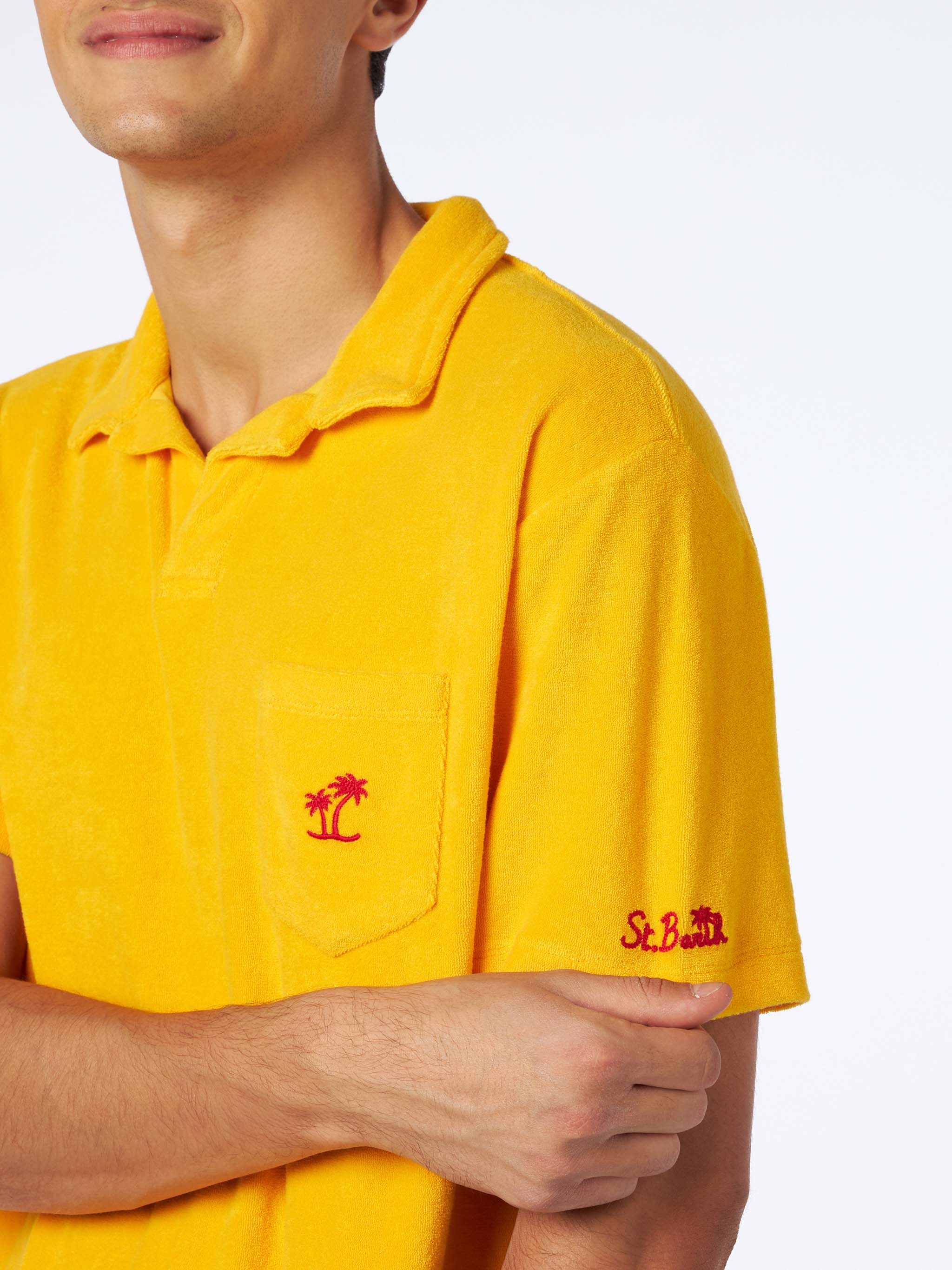 mc2-saint-barth-powel-polo-uomo-in-spugna-gialla image 2