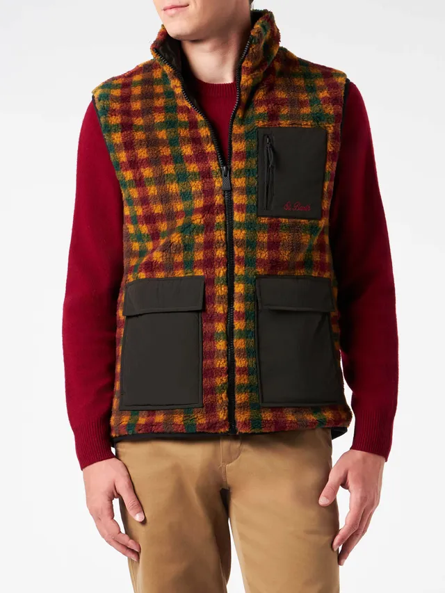 mc2-saint-barth-wanaka-gilet-uomo-sherpa-check-con-tasche image 1