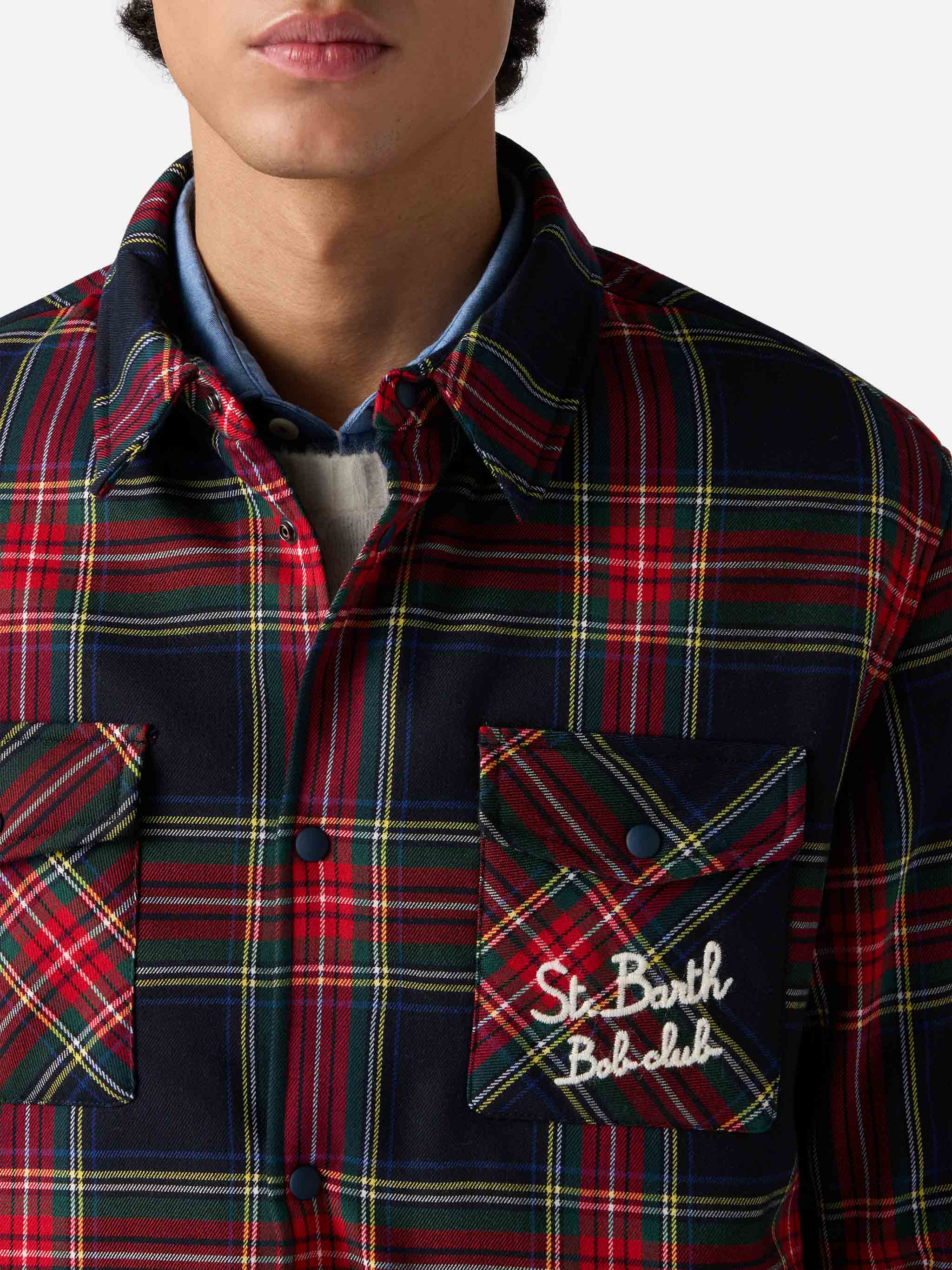 mc2-saint-barth-camicia-over-uomo-tartan-imbottita-st-barth-bob-club image 3