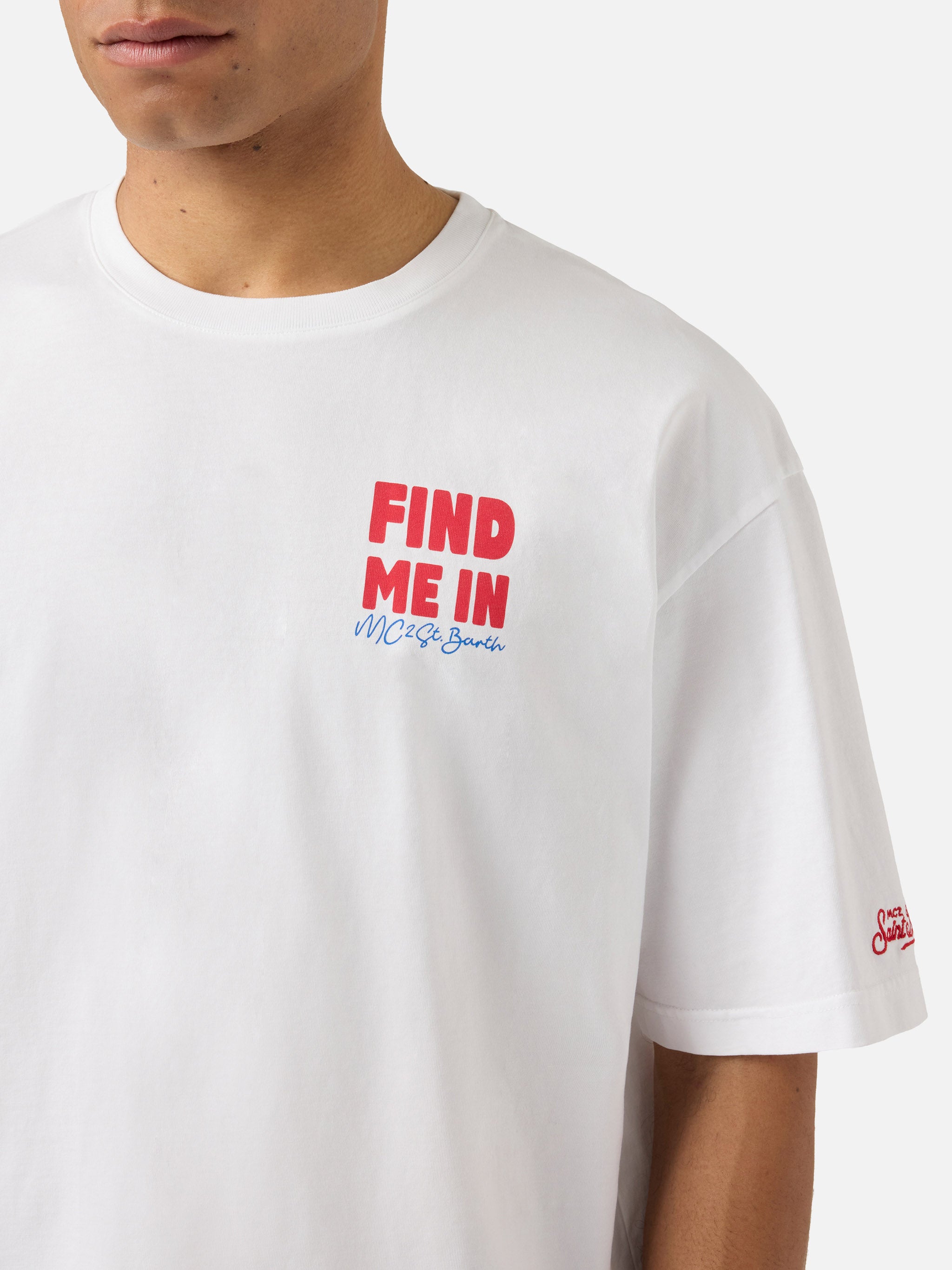 t-shirt-mc2-saint-barth-delmar-find-me-in-vacation-con-maxi-grafica-sul-retro image 2