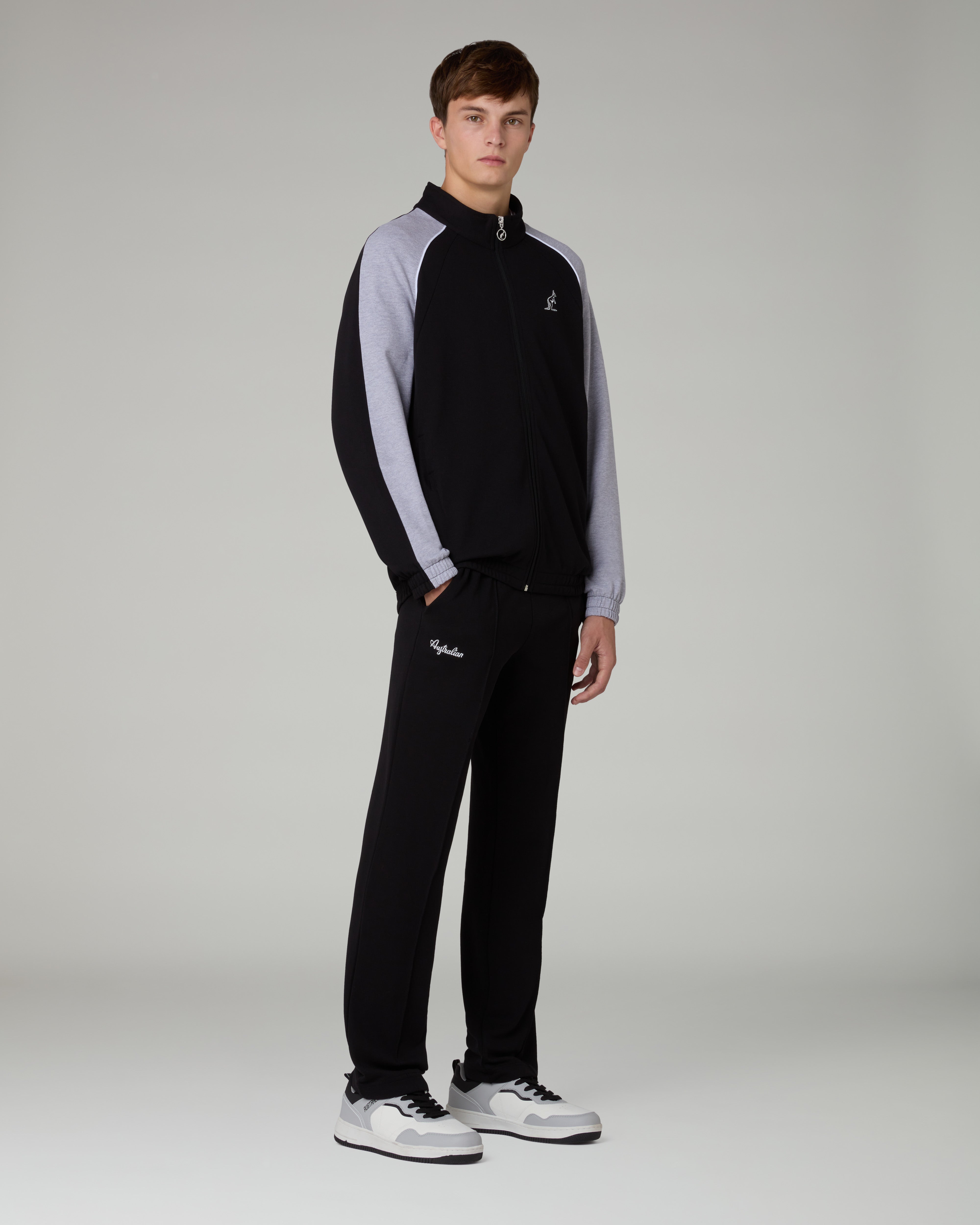 australian-posh-piquet-tracksuit-tuta-in-piquet-garzato-nero-made-in-italy image 1