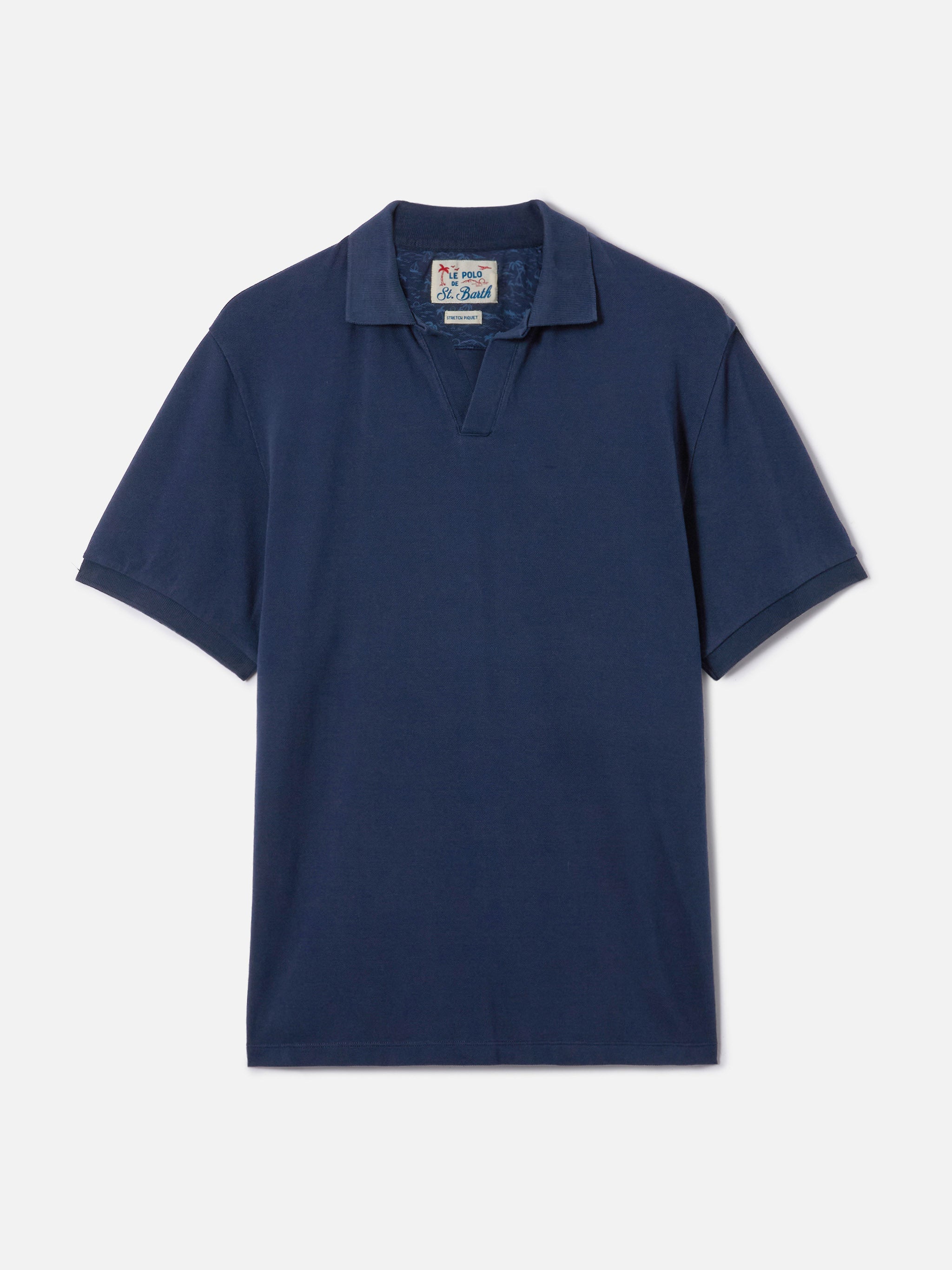 mc2-saint-barth-polo-charles-uomo-in-piquet-di-cotone-blu-navy image 5