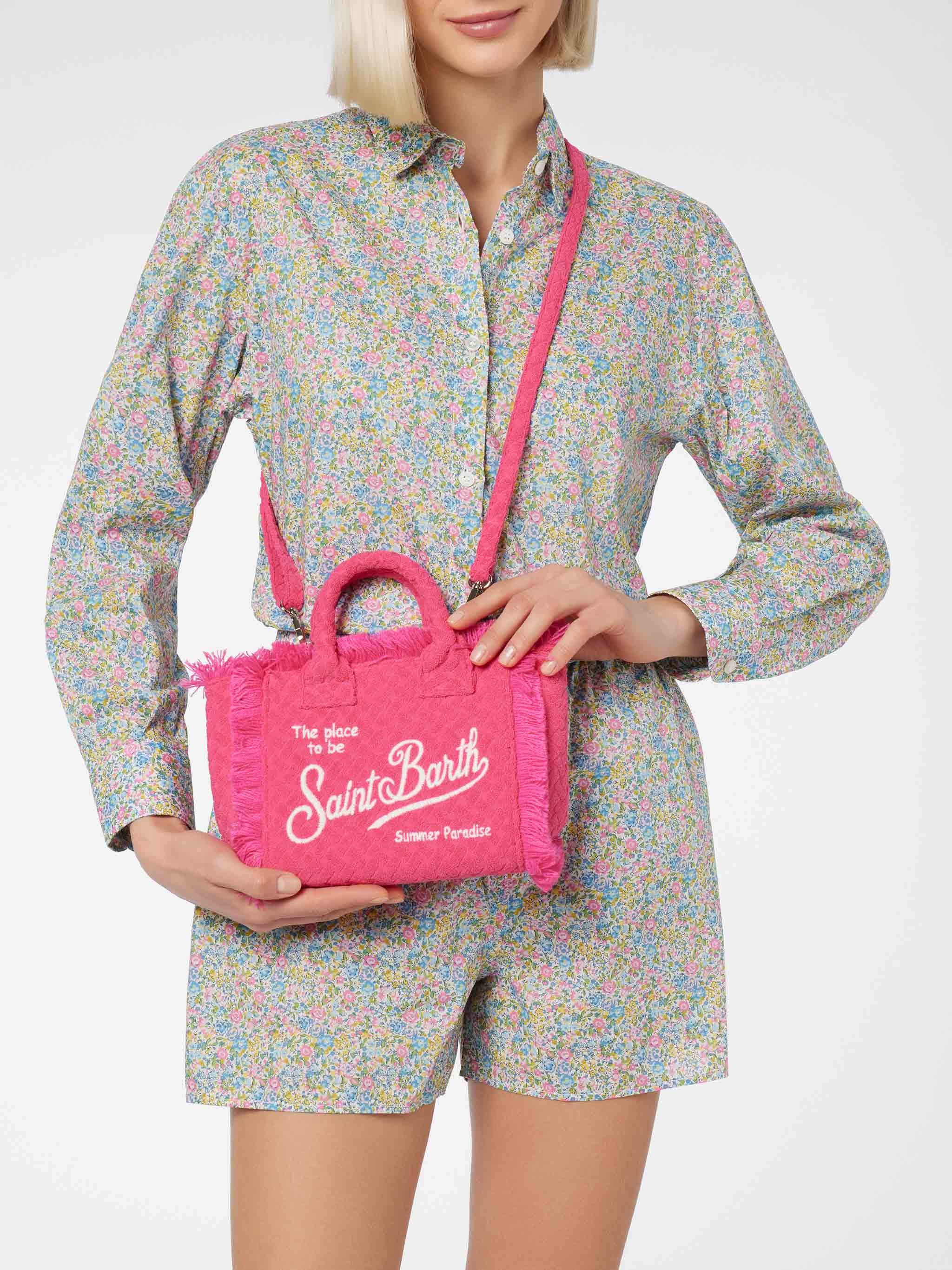 mc2-saint-barth-short-boxy-donna-in-cotone-giallo-floreale-liberty-special-editi image 6