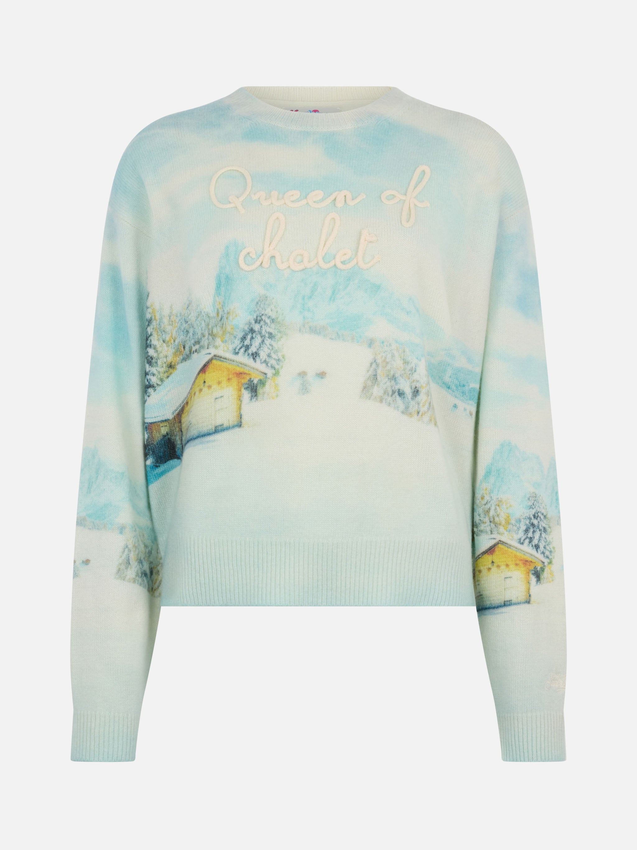 mc2-saint-barth-louise-maglia-in-misto-cashmere-bianca-stampa-chalet image 4