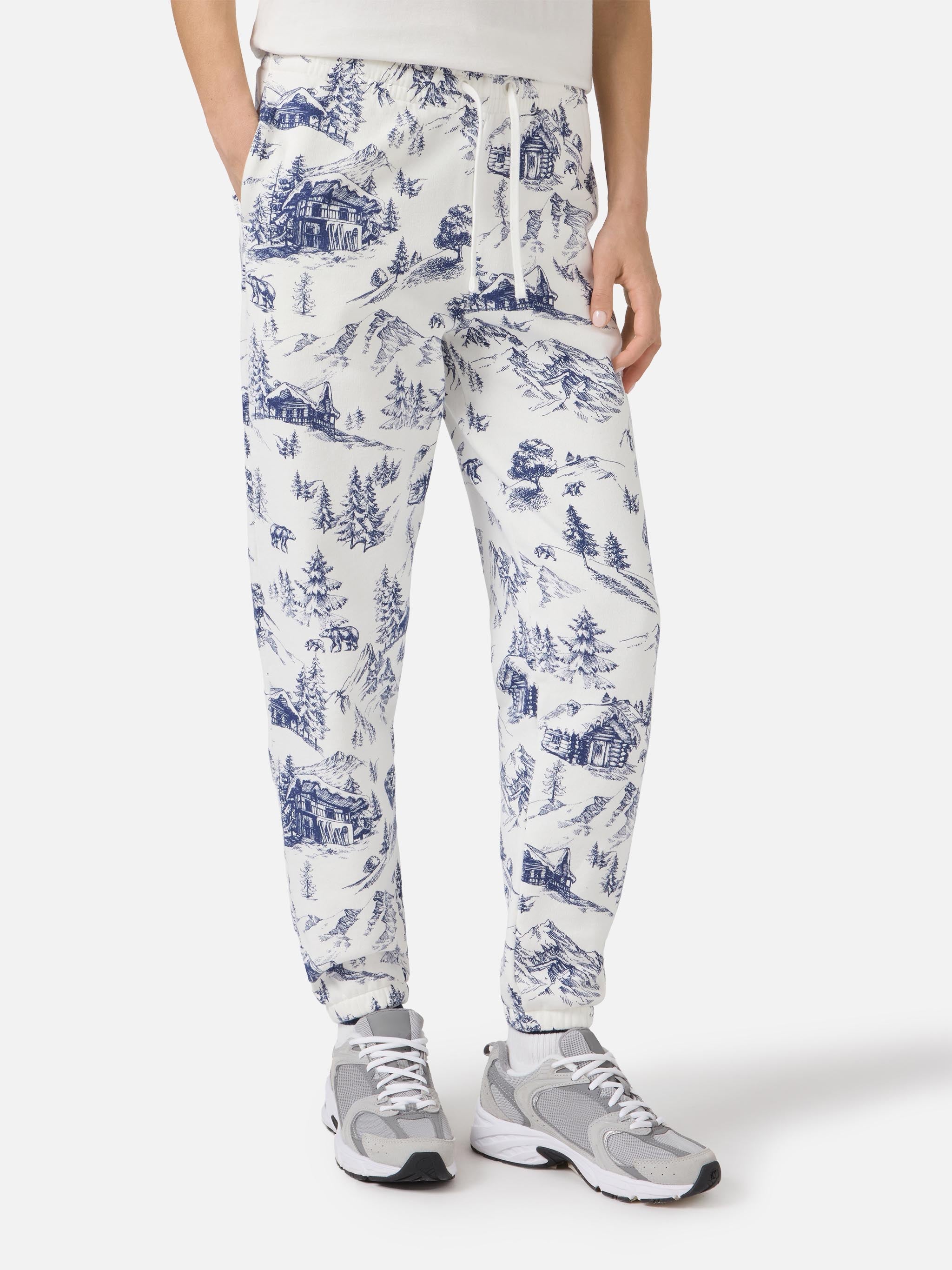 mc2-saint-barth-odalys-pantalone-felpa-donna-toile-de-jouy-bianco image 2