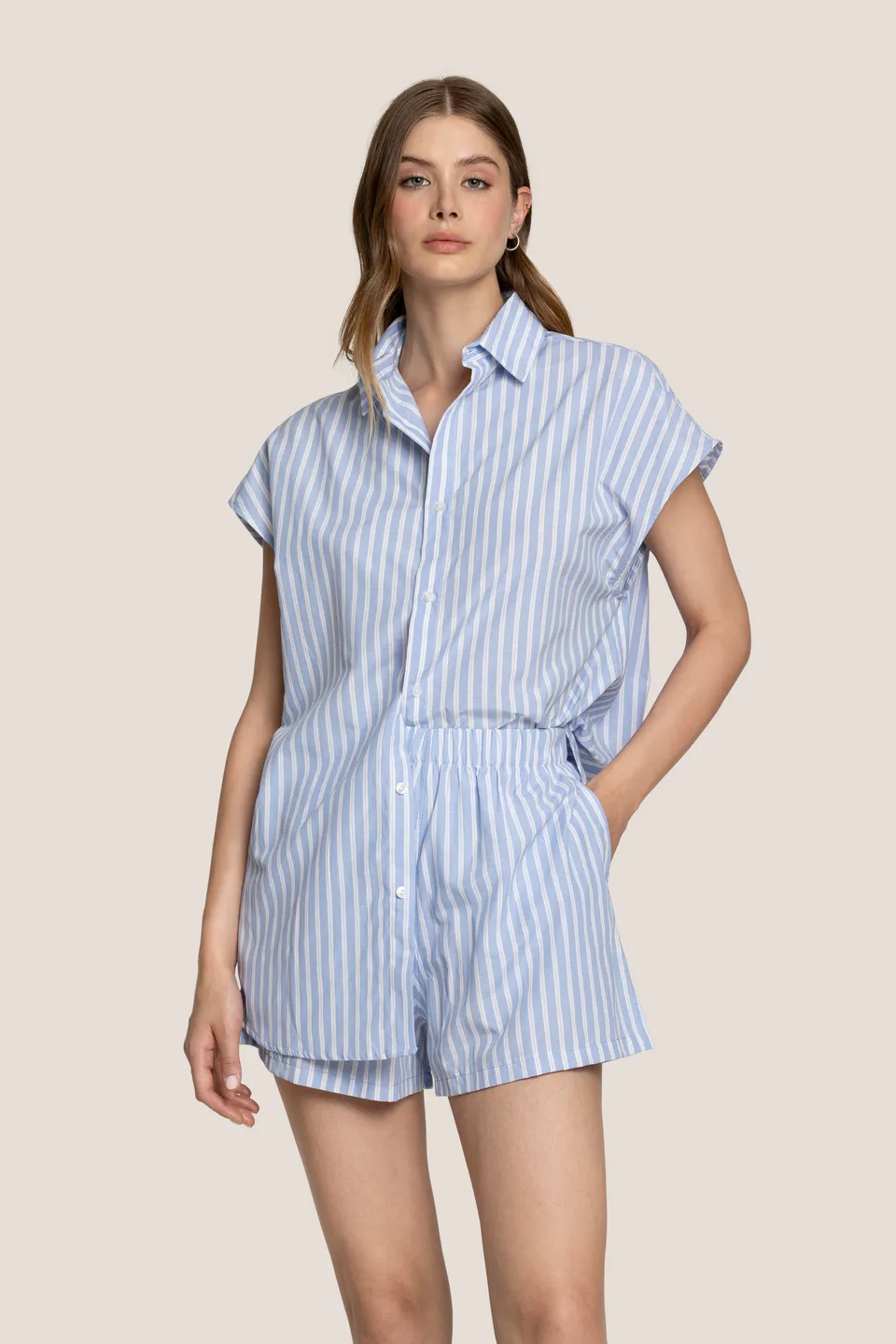 4giveness-short-vertical-lines-short-cover-up-donna-rosa-azzurro image 1