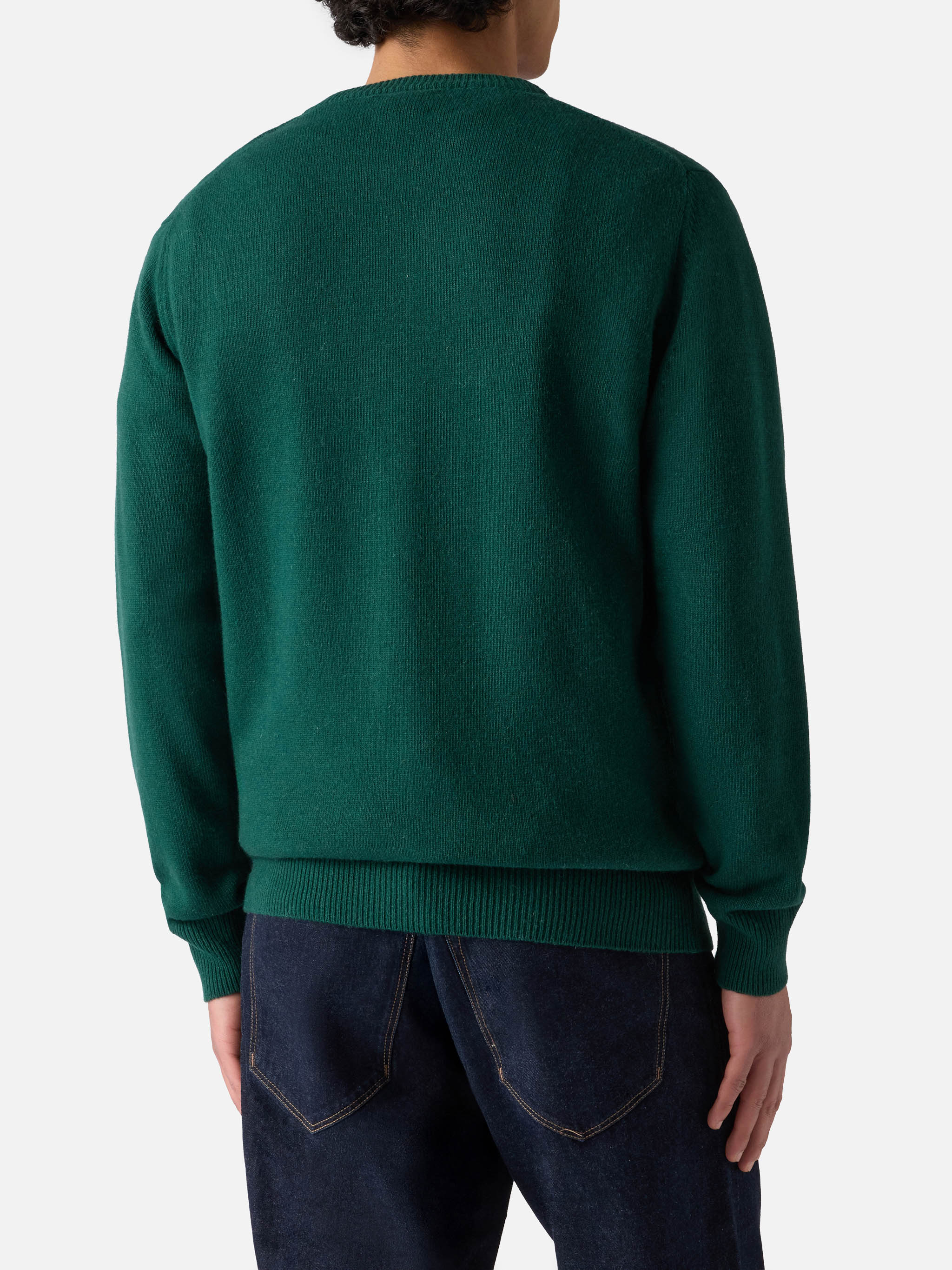 mc2-saint-barth-heron-maglione-girocollo-uomo-verde-jacquard-woodstock-peanuts-s image 3