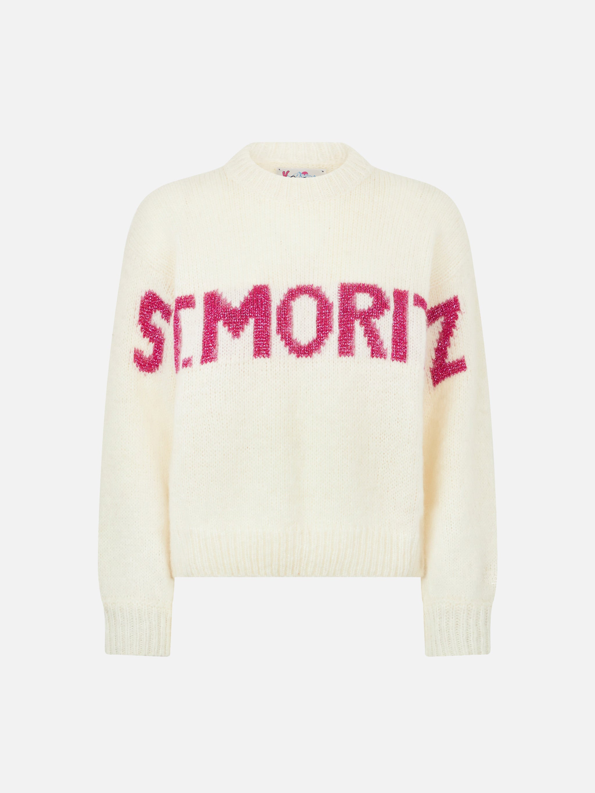 mc2-saint-barth-danya-jr-maglia-boxy-bambina-bianca-jacquard-st-moritz-lurex image 1