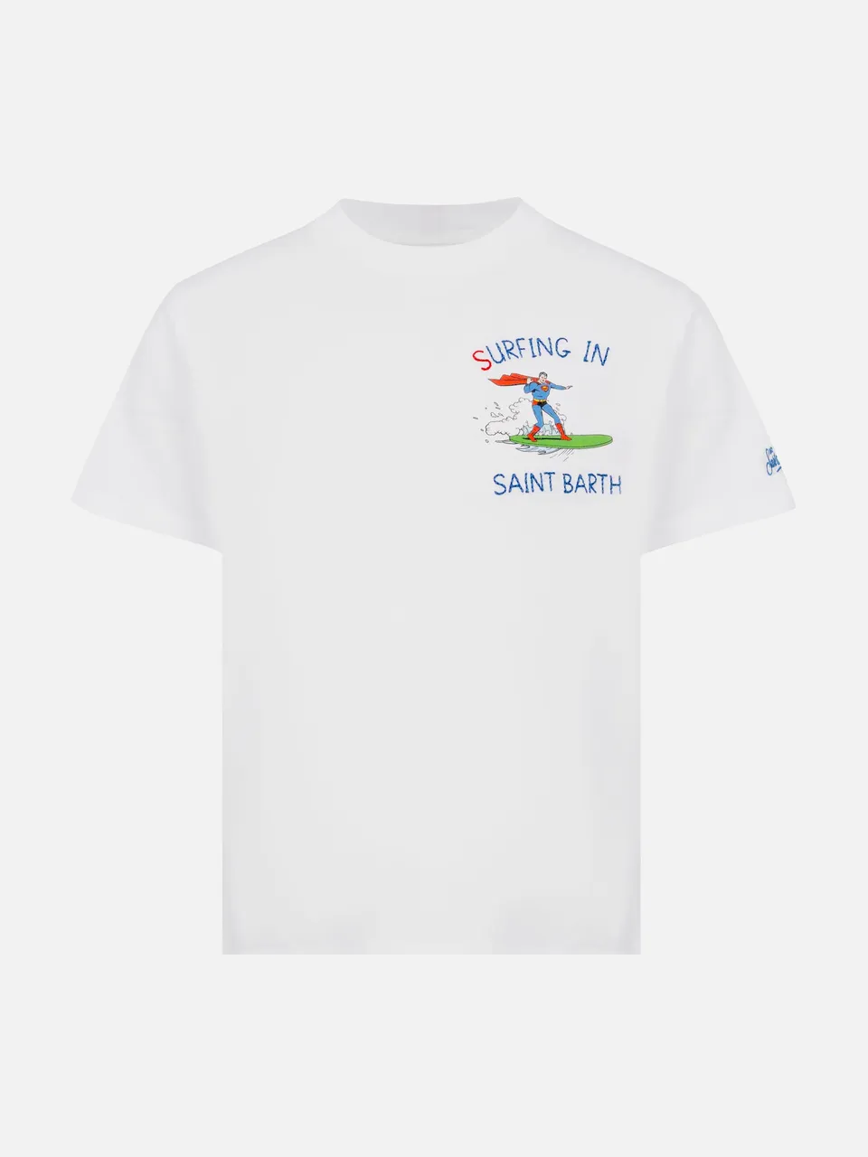 mc2-saint-barth-t-shirt-bambino-superman-edizione-speciale-in-cotone-bianco image 1