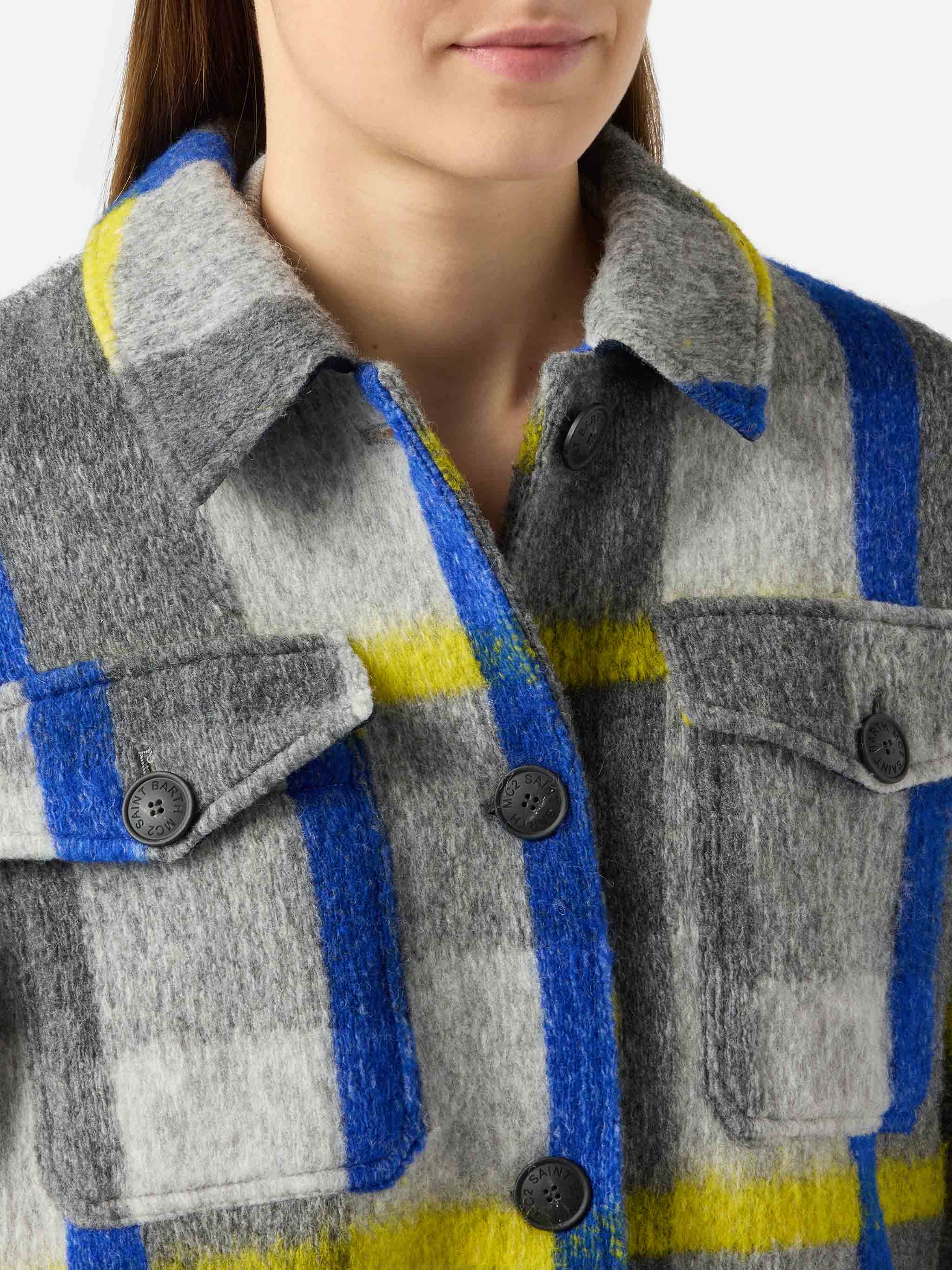 mc2-saint-barth-marceline-overshirt-donna-tartan-con-frange image 3