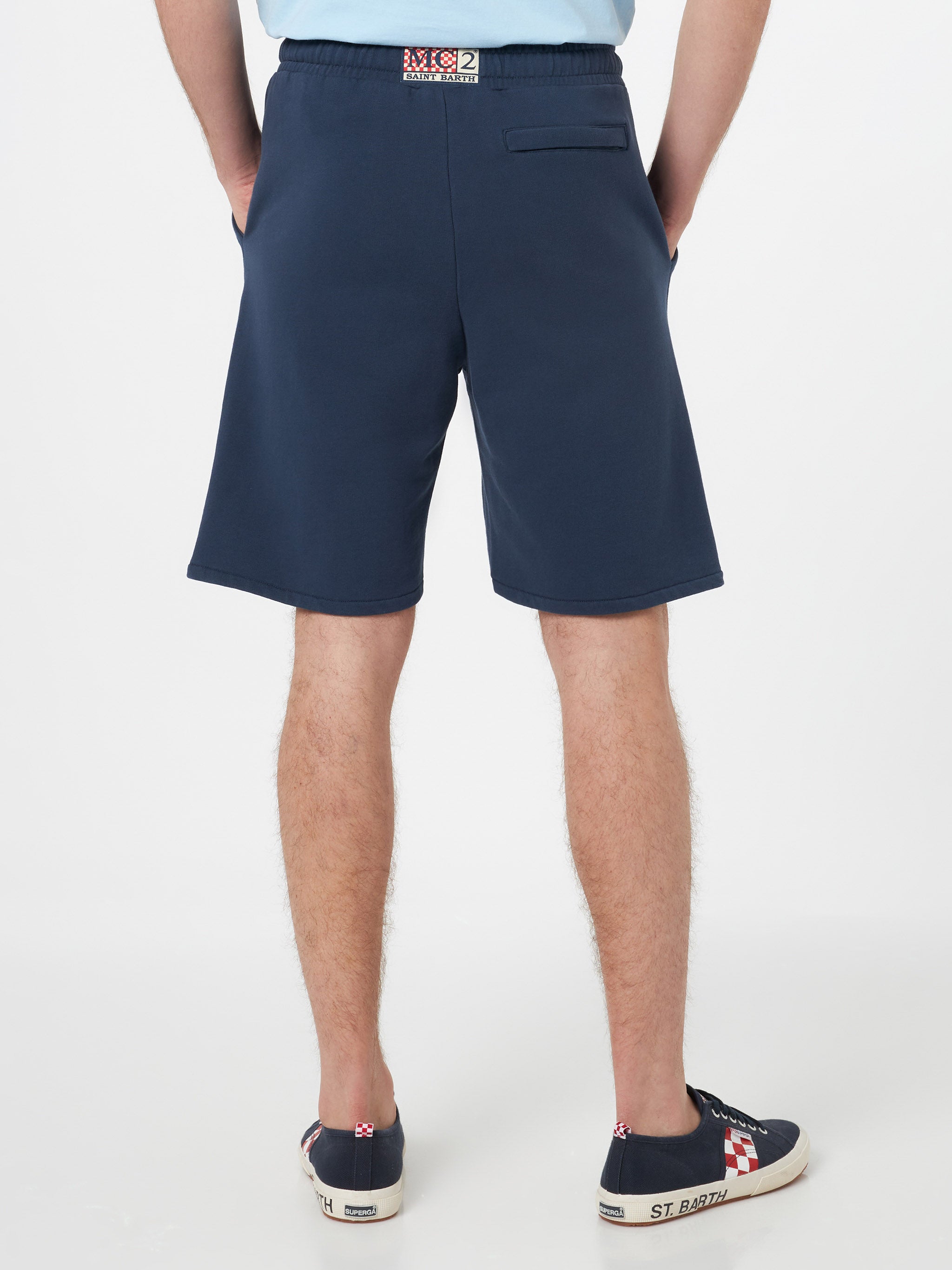 mc2-saint-barth-bermuda-uomo-randle-in-cotone-blu-navy-tinta-unita image 2