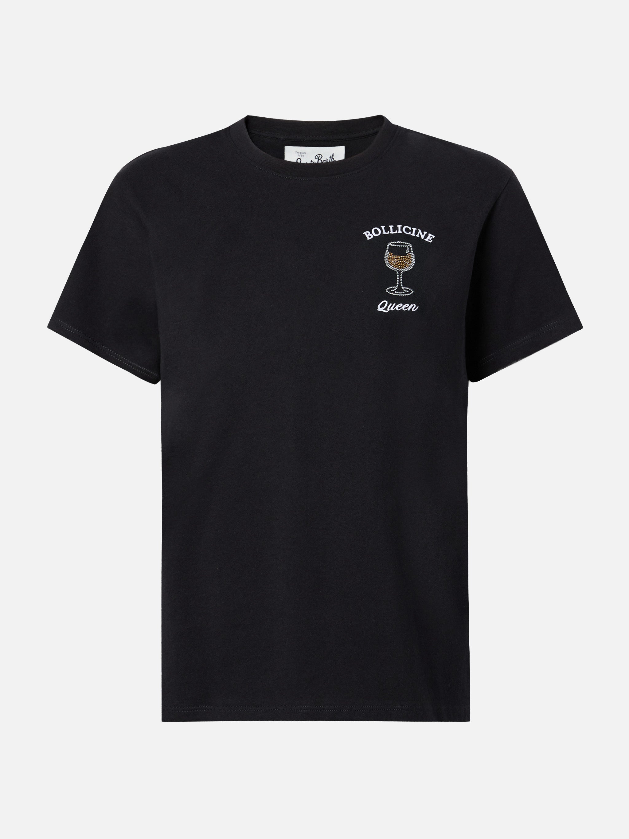 mc2-saint-barth-t-shirt-emilie-bollicine-queen-in-cotone-nero-donna image 4