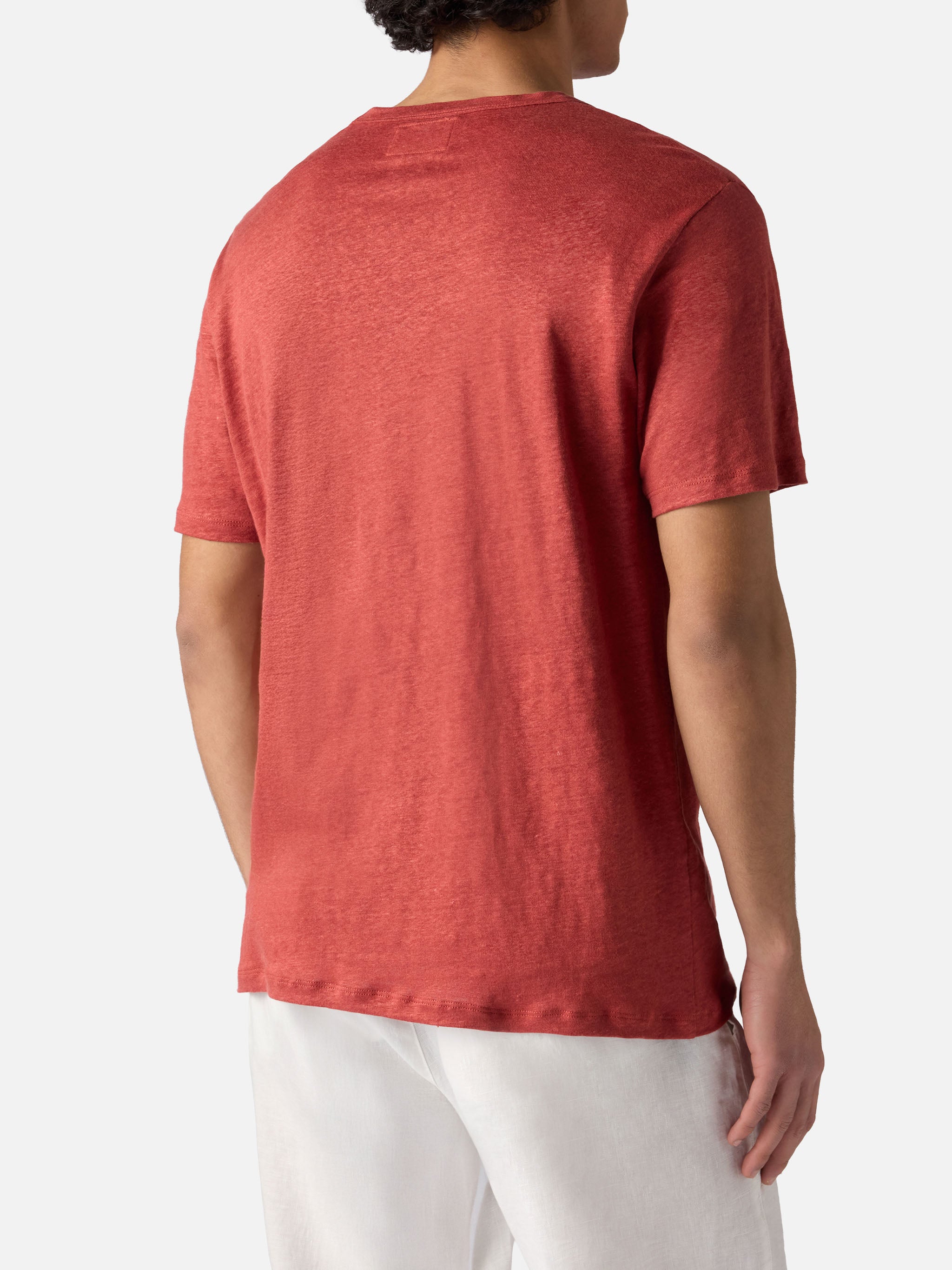 mc2-saint-barth-ecstasea-t-shirt-uomo-in-puro-lino-rosso image 4