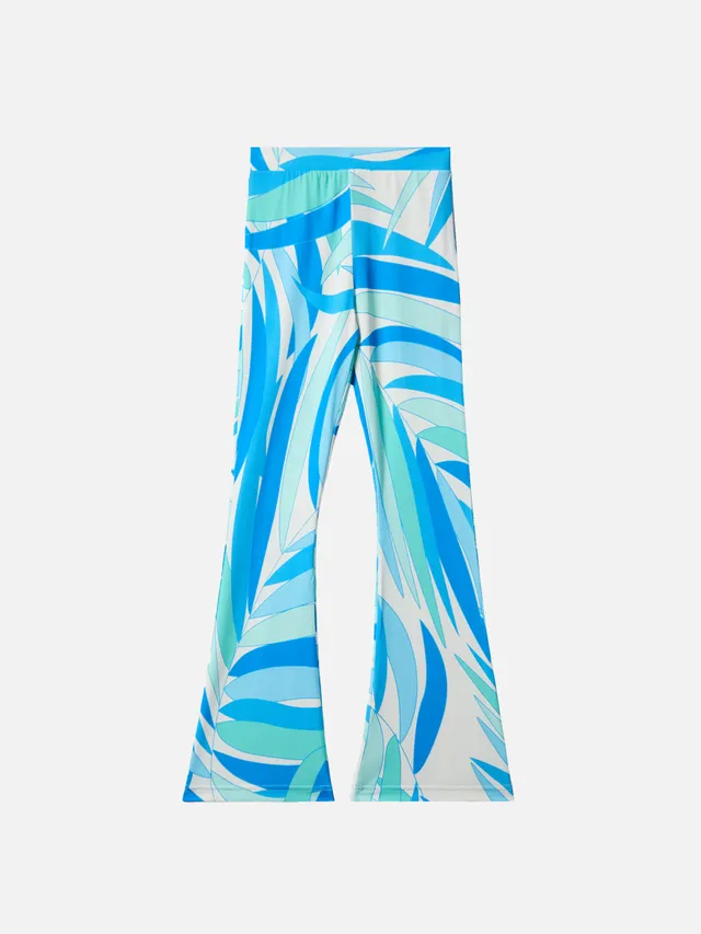 mc2-saint-barth-pantaloni-flare-gwenda-jr-con-stampa-palme-per-bambina image 1