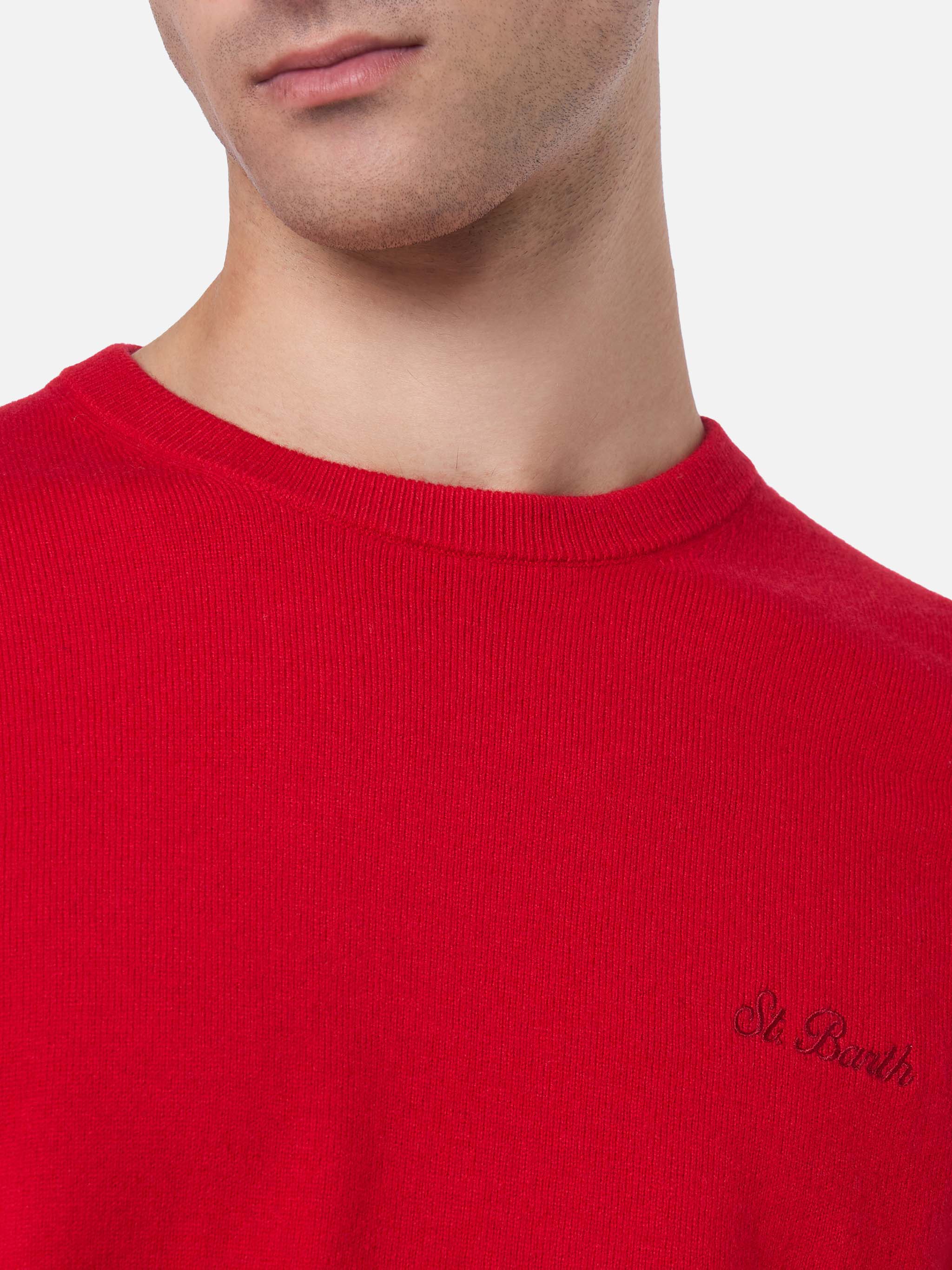 mc2-saint-barth-regent-maglione-girocollo-uomo-misto-cashmere-rosso image 3