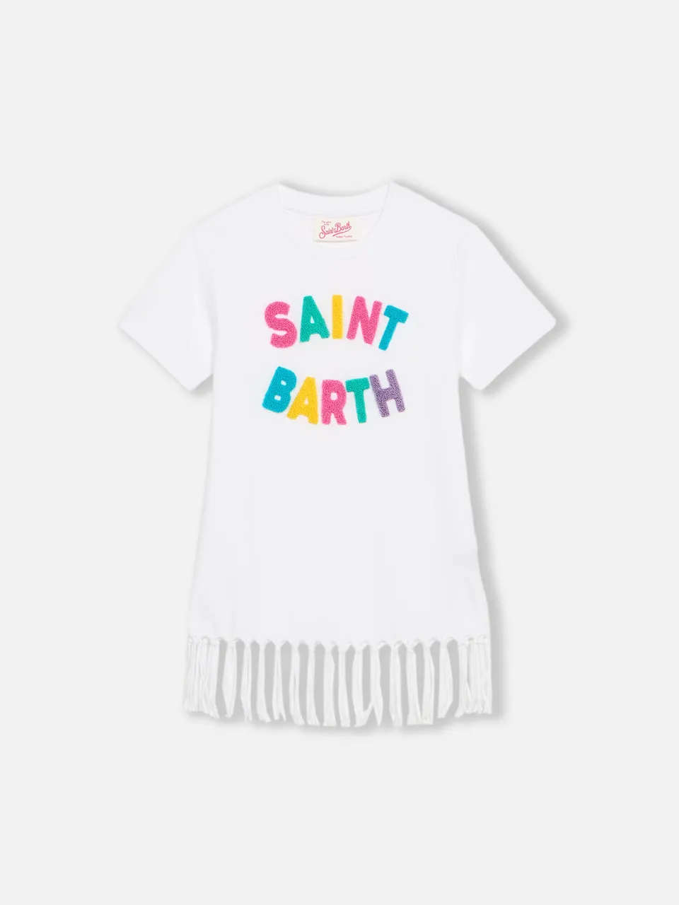 mc2-saint-barth-abito-abbey-bambina-bianco-in-jersey-cotone-con-frange image 1