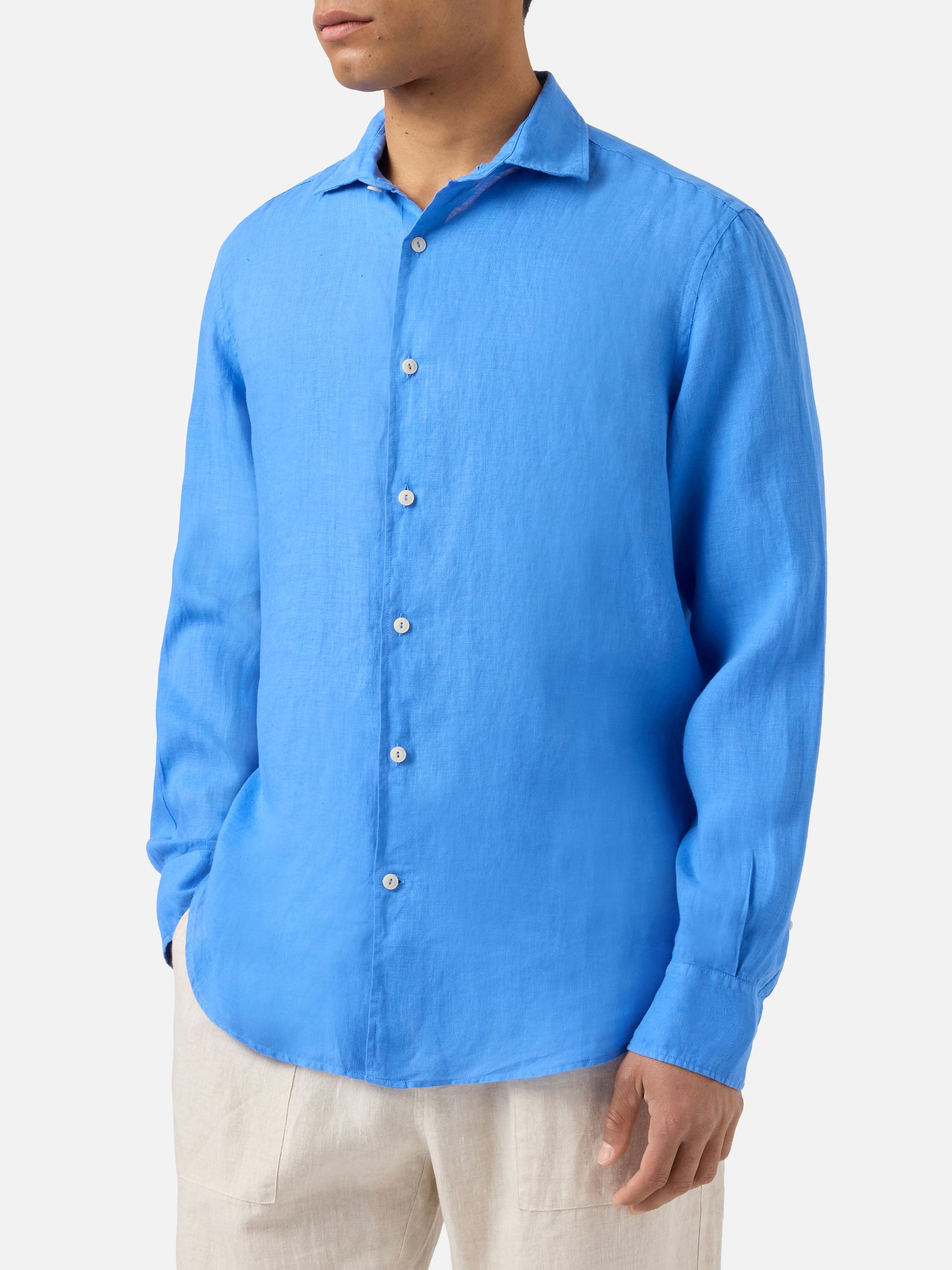 mc2-saint-barth-camicia-pamplona-in-lino-blu-tinta-unita image 1