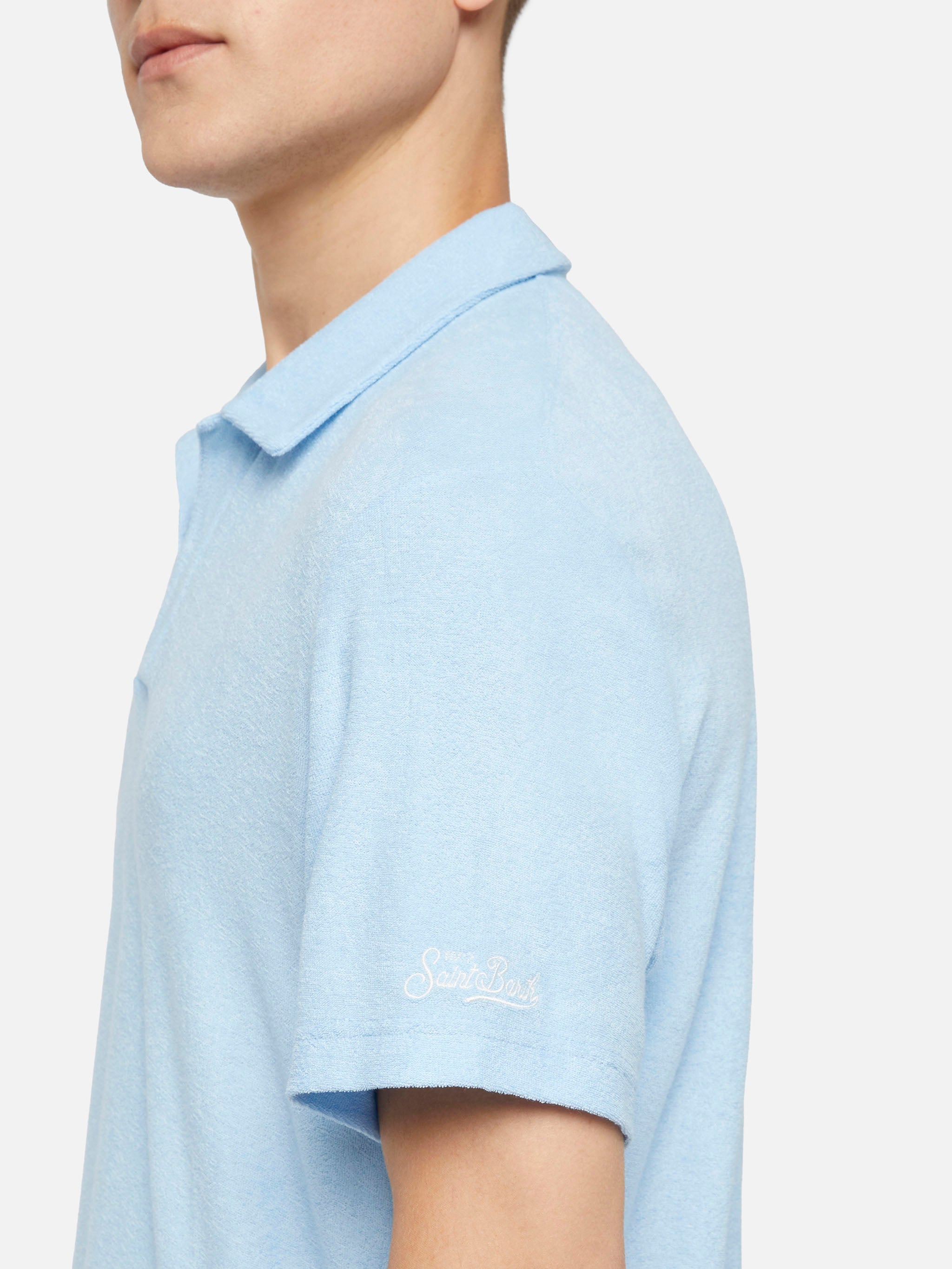 mc2-saint-barth-polo-jeremy-uomo-in-spugna-azzurro-chiaro-senza-bottoni image 2