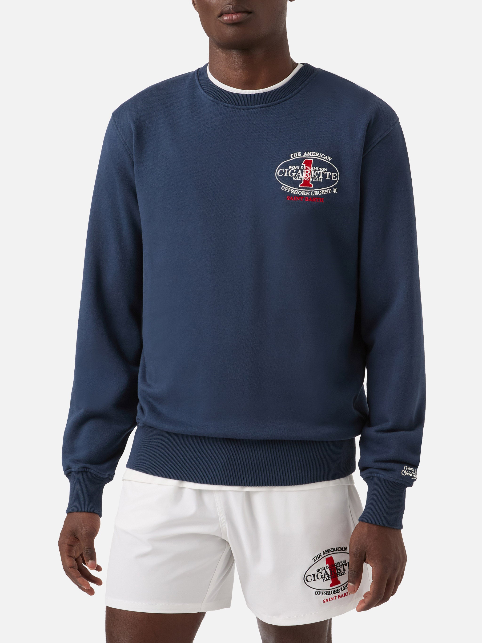 mc2-saint-barth-ponza-felpa-uomo-blu-navy-cigarette-special-edition image 1