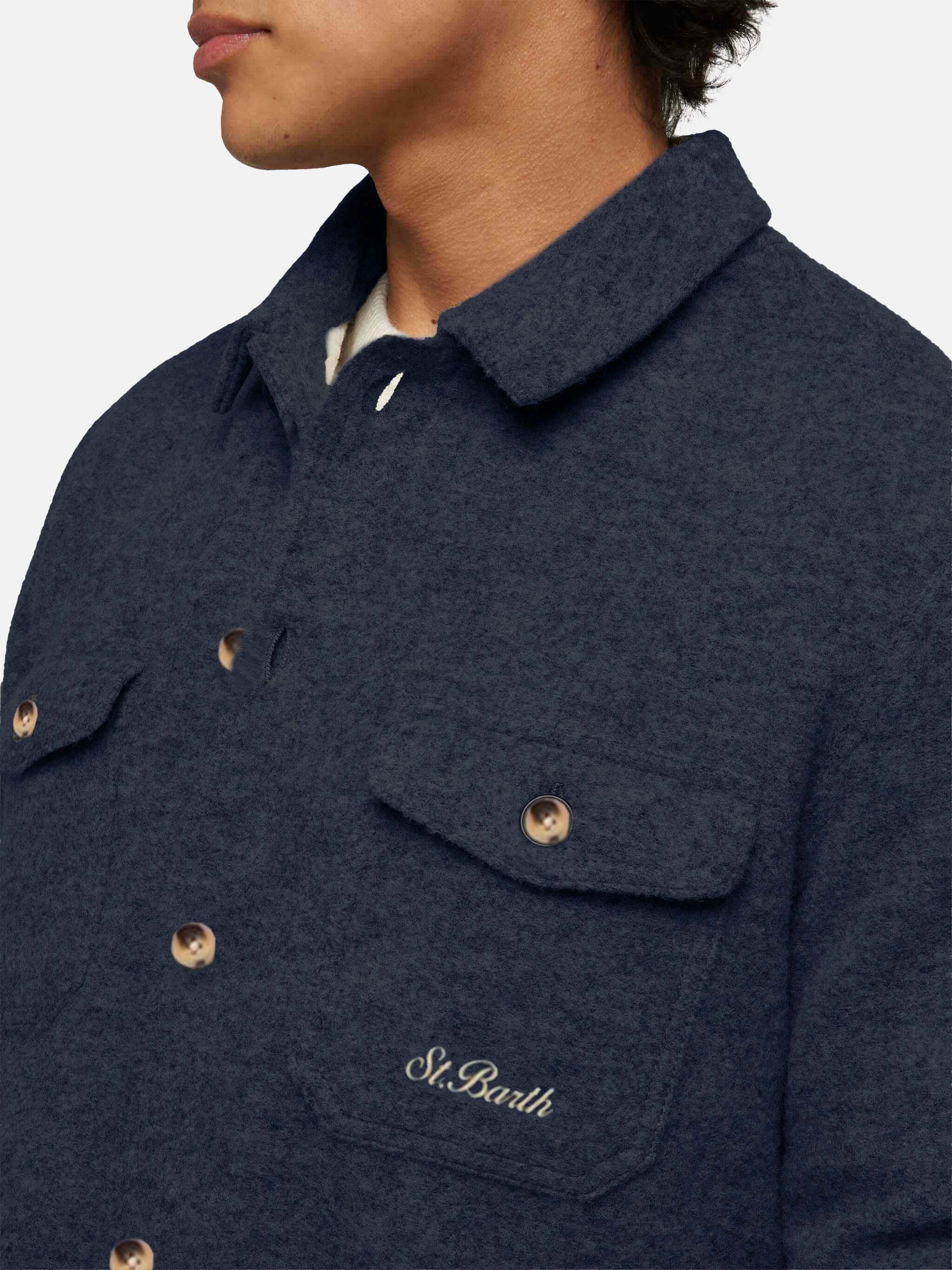 mc2-saint-barth-landeck-camicia-over-uomo-blu-navy-misto-lana image 2
