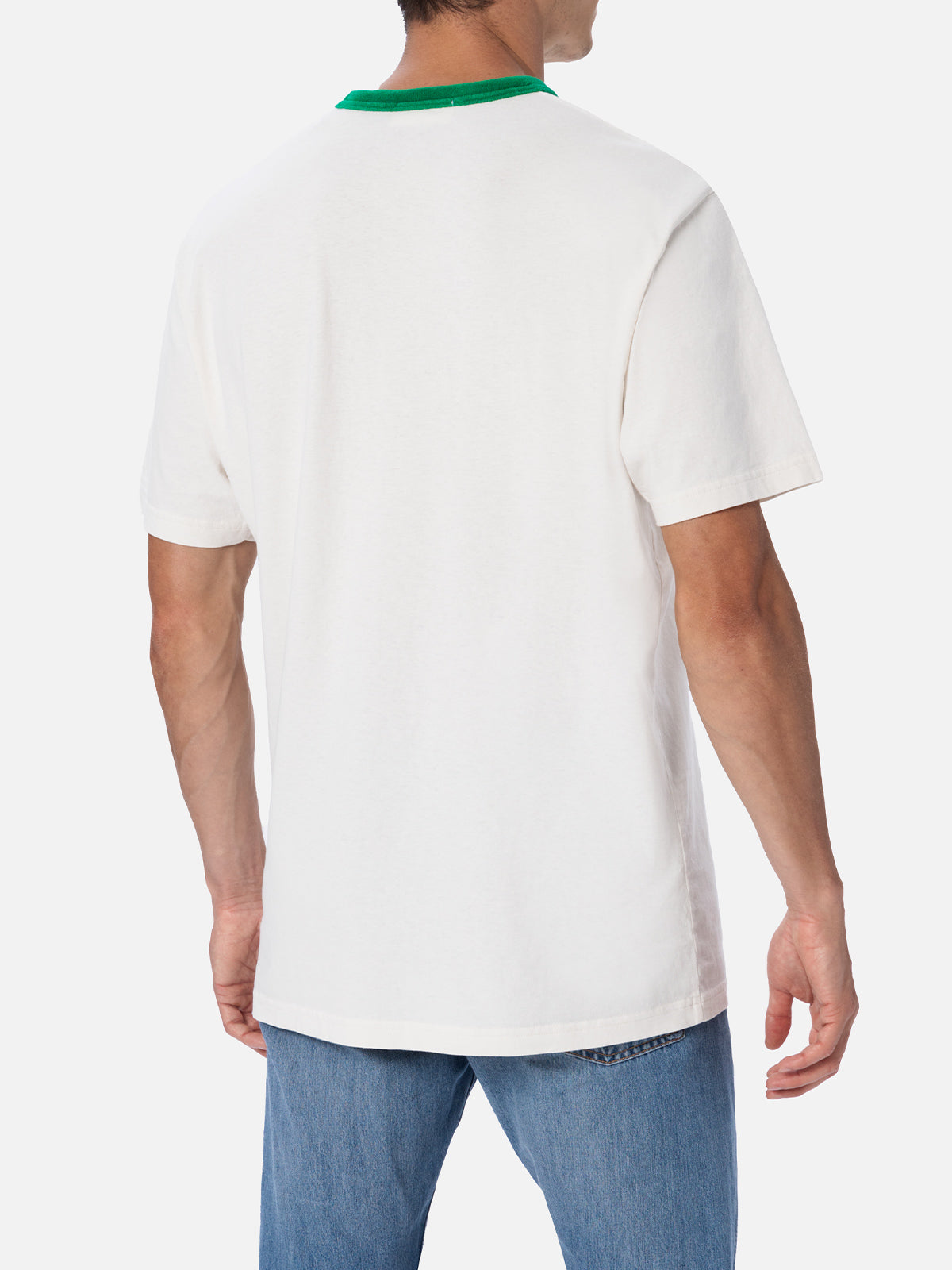 mc2-saint-barth-t-shirt-dover-uomo-in-cotone-bianco-tinta-unita-con-ricamo-front image 4
