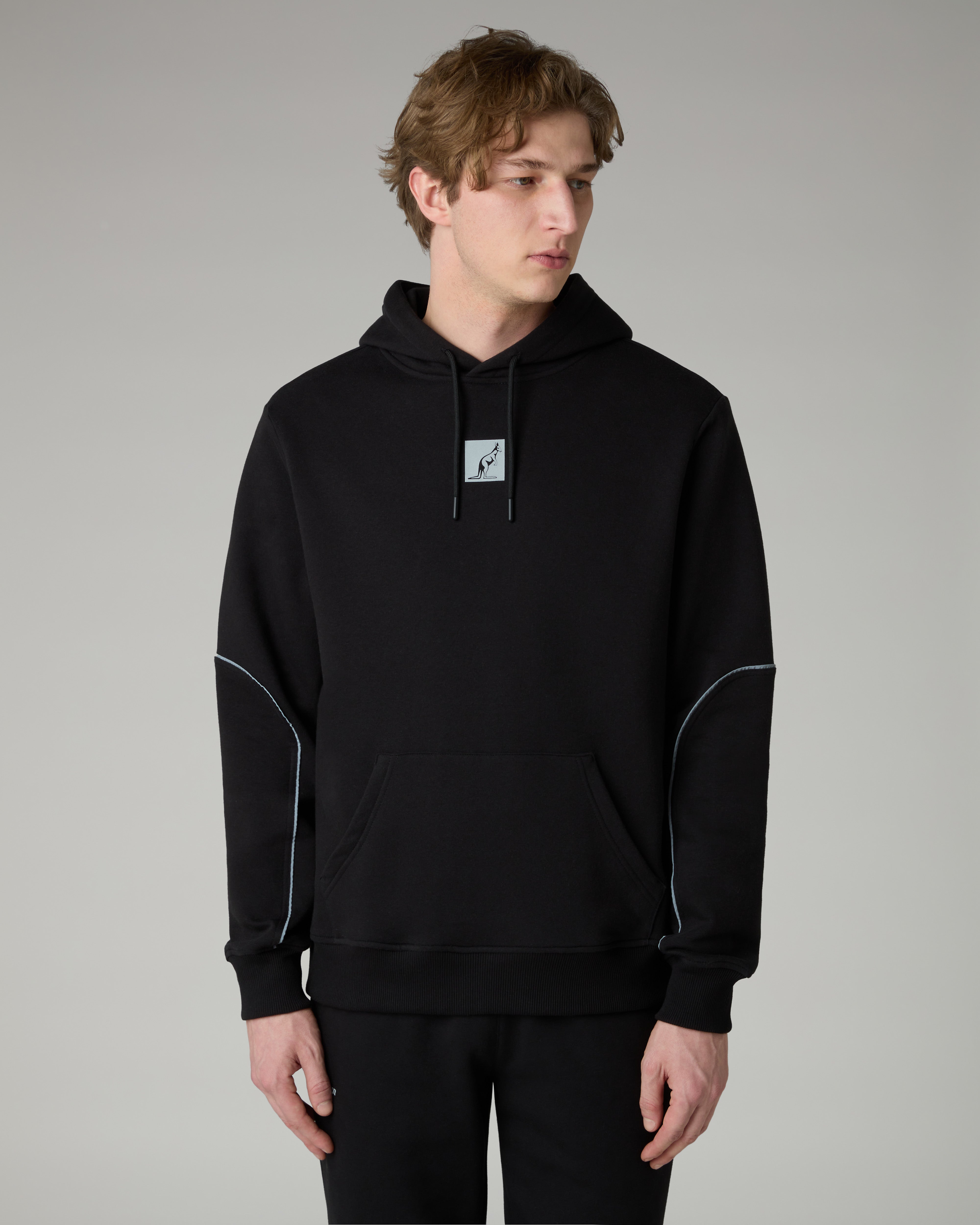 australian-nocturna-hoodie-felpa-con-cappuccio-nera-con-piping-rifrangente image 1