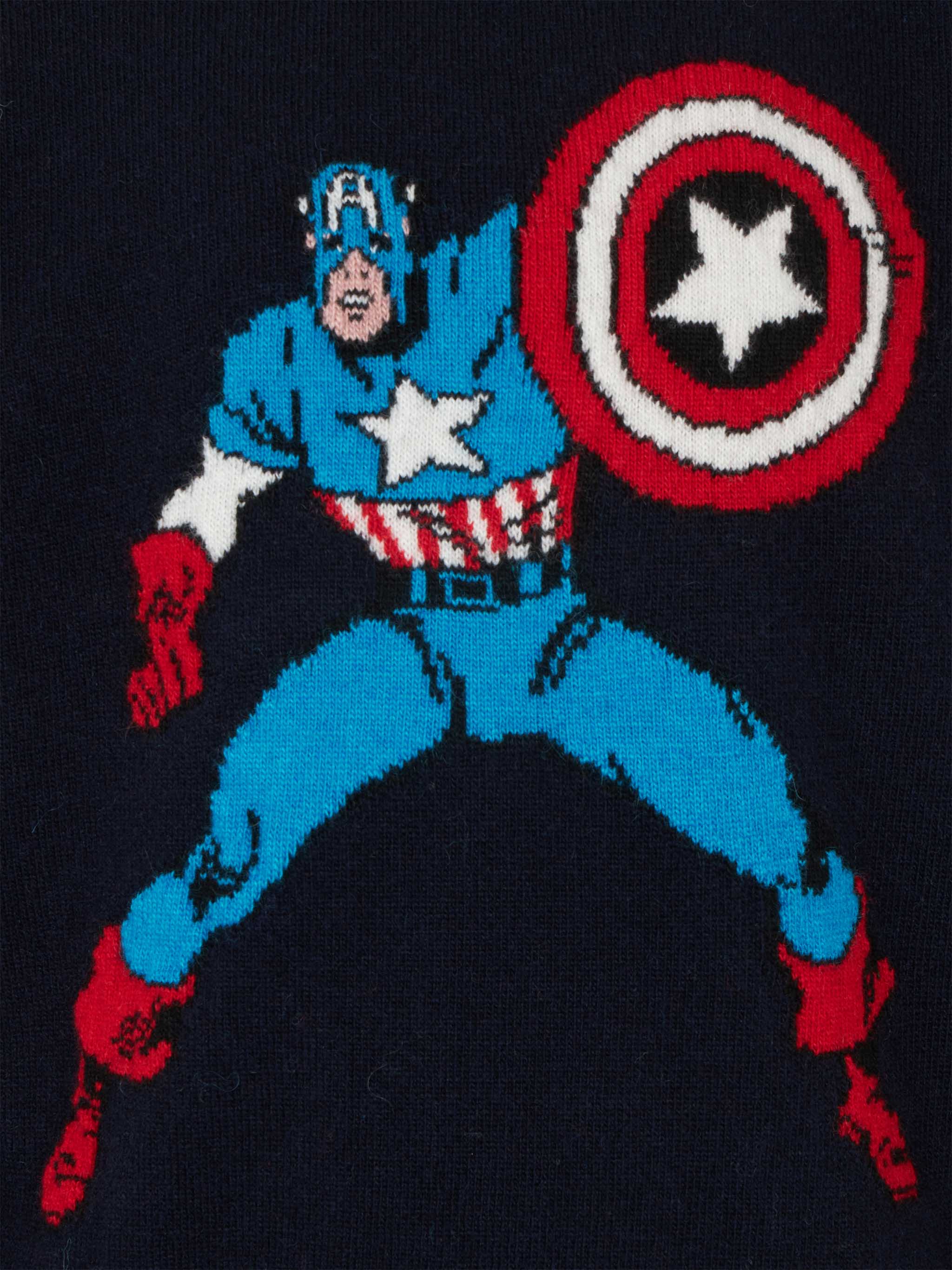 mc2-saint-barth-dou-maglione-girocollo-bambino-blu-navy-captain-america-marvel image 3