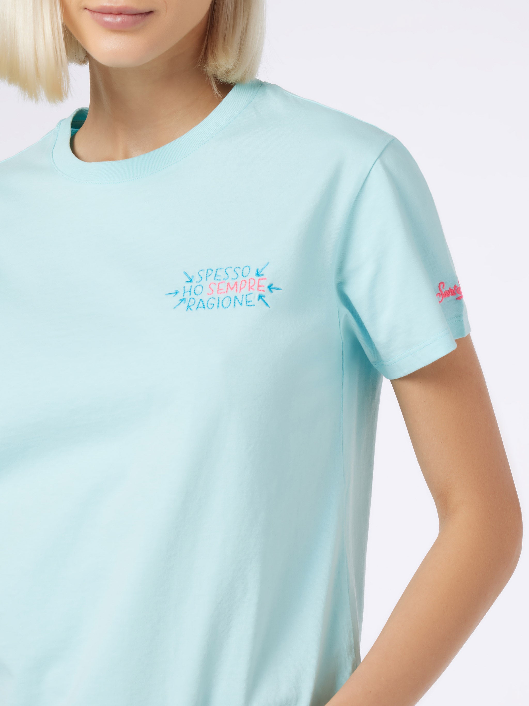 mc2-saint-barth-t-shirt-emilie-verde-acqua-special-edition-insulti-luminosi image 3