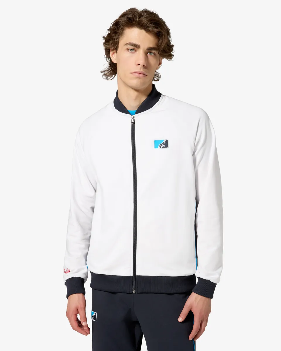 australian-league-track-jacket-felpa-bianca-full-zip-made-in-italy image 1