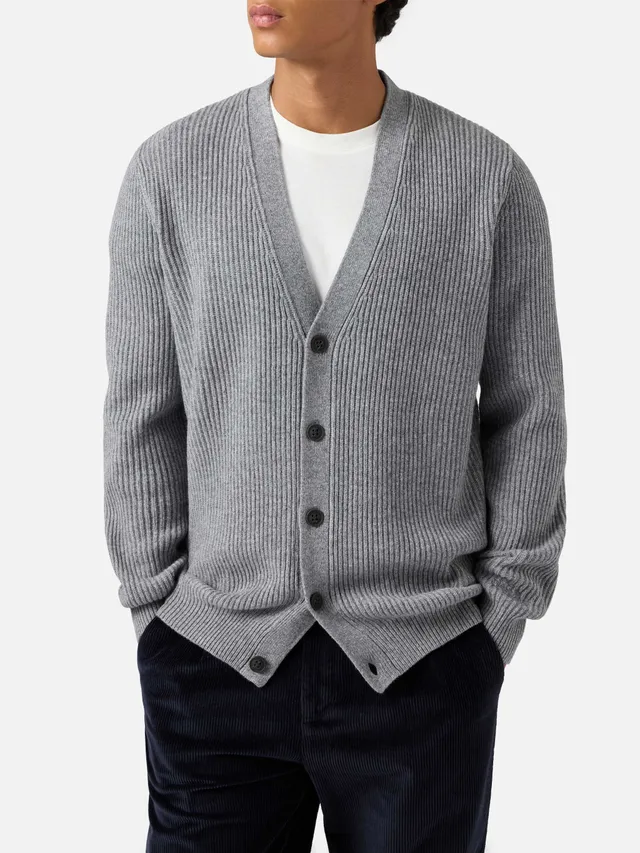 mc2-saint-barth-cardigan-herrison-in-pura-lana-merino-grigio-melange-a-coste-ing image 1