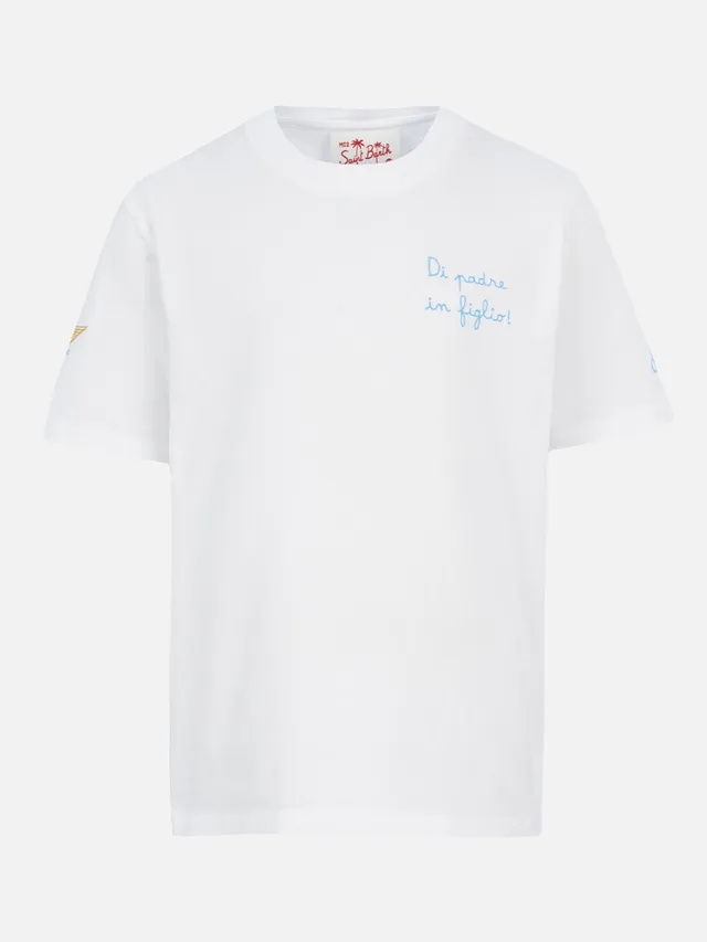 mc2-saint-barth-t-shirt-boy-in-cotone-con-ricamo-di-padre-in-figlio-ss-lazio-spe image 1