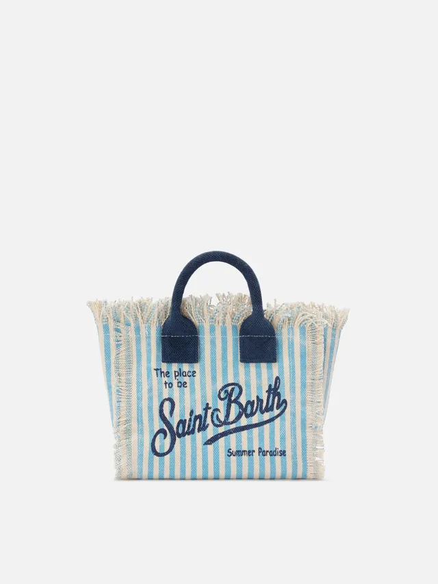 mc2-saint-barth-borsa-vanity-mini-in-canvas-righe-azzurre-donna image 1