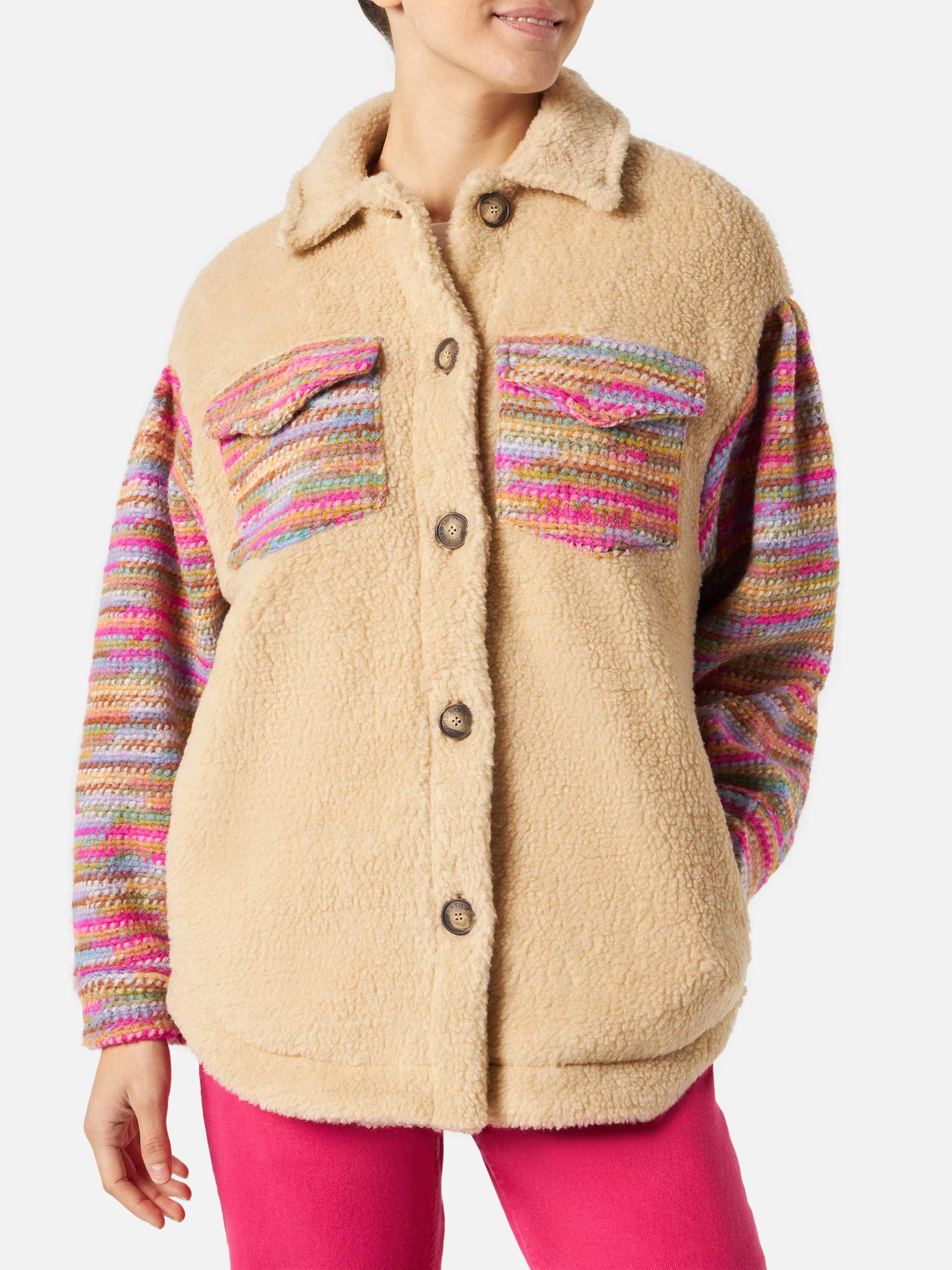 mc2-saint-barth-elys-giacca-effetto-sherpa-beige-dettagli-crochet image 1