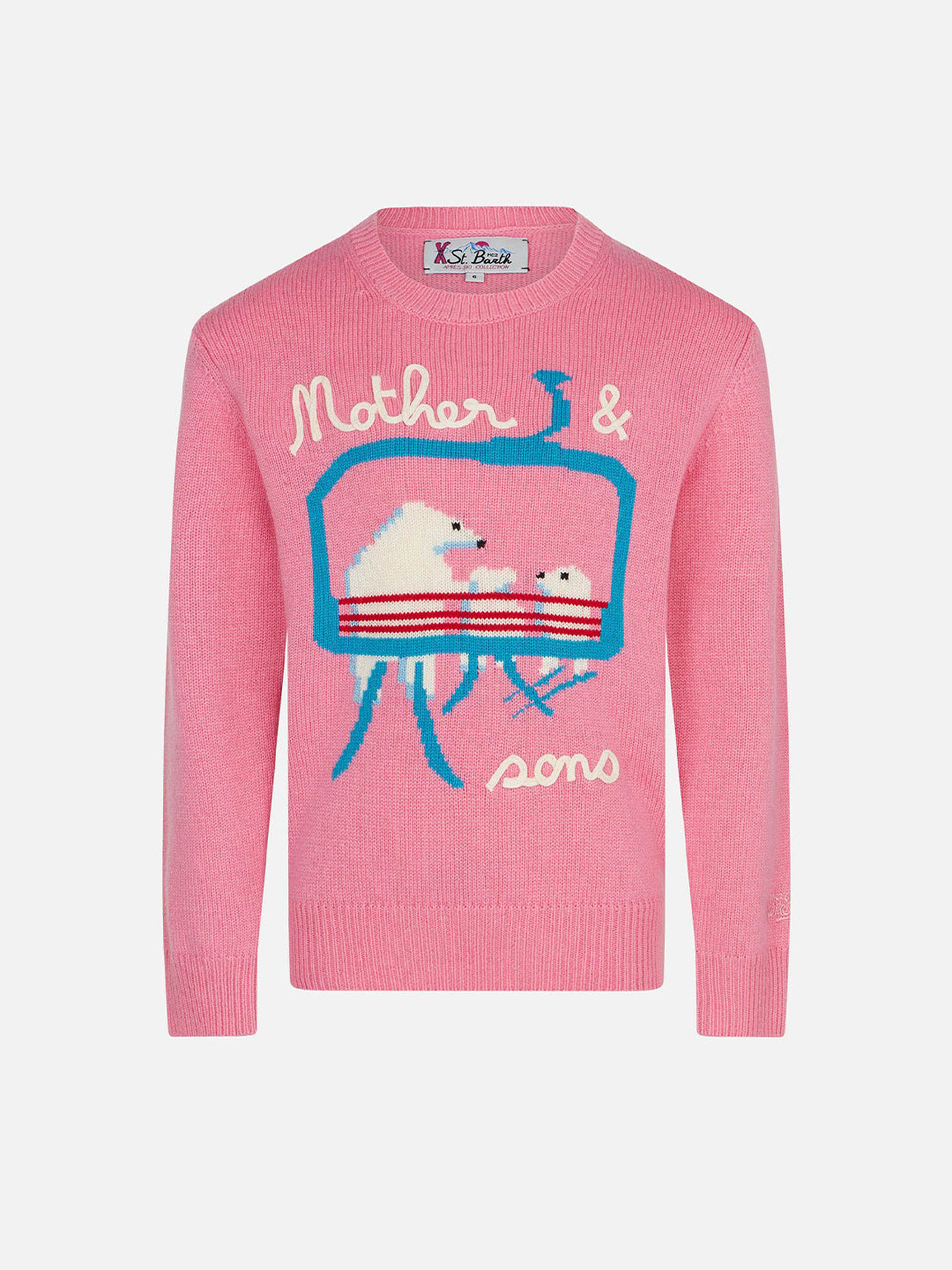 mc2-saint-barth-maglione-da-bambina-girocollo-con-ricamo-orsetti image 1
