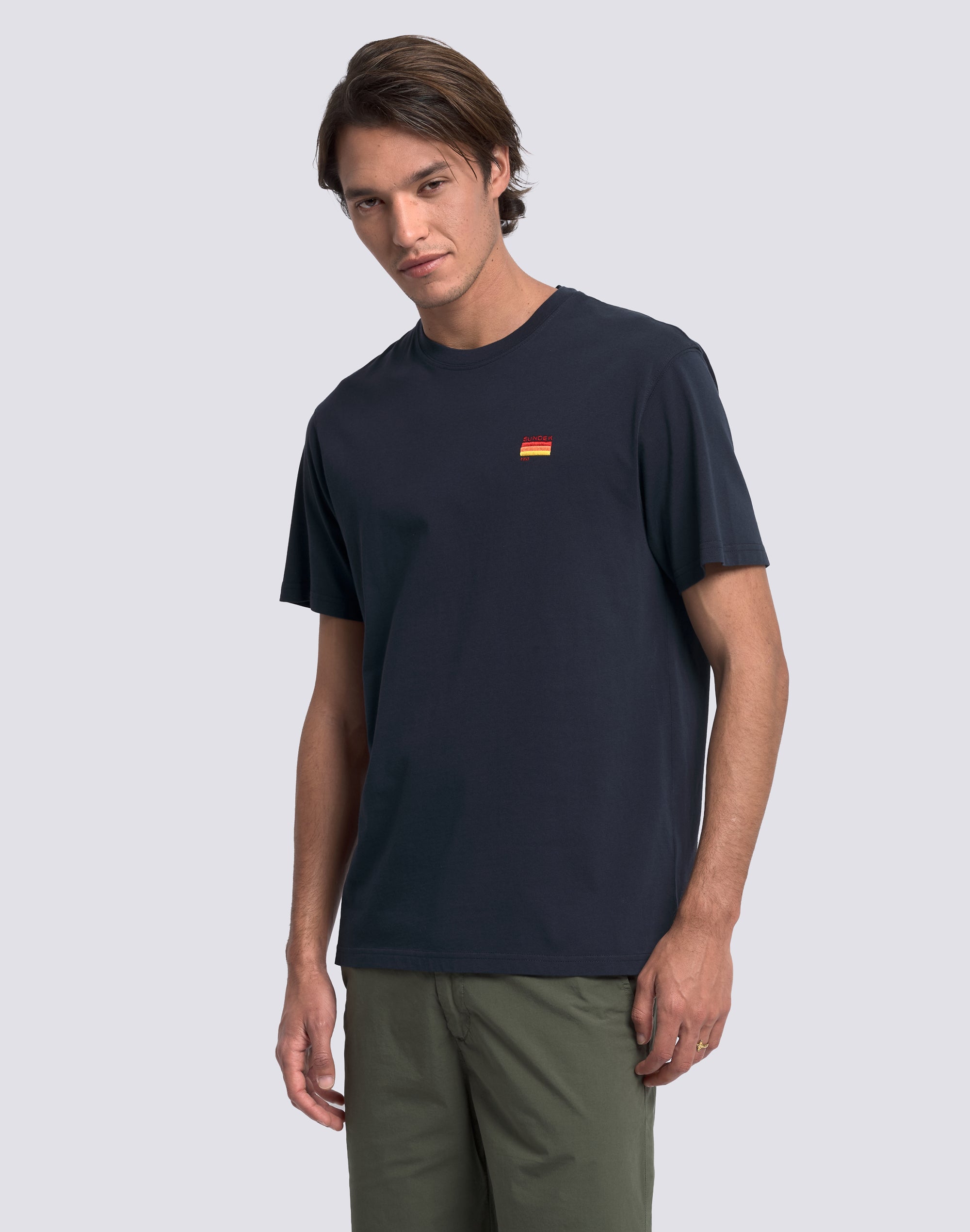 sundek-t-shirt-uomo-con-ricamo-tricolore-in-cotone image 4