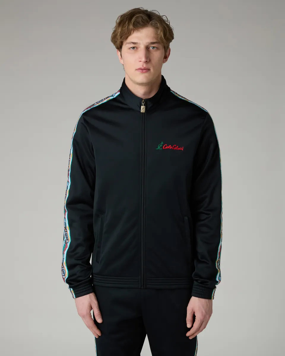 australian-x-carlo-colucci-color-tape-track-jacket-giacca-nera-acetato image 1