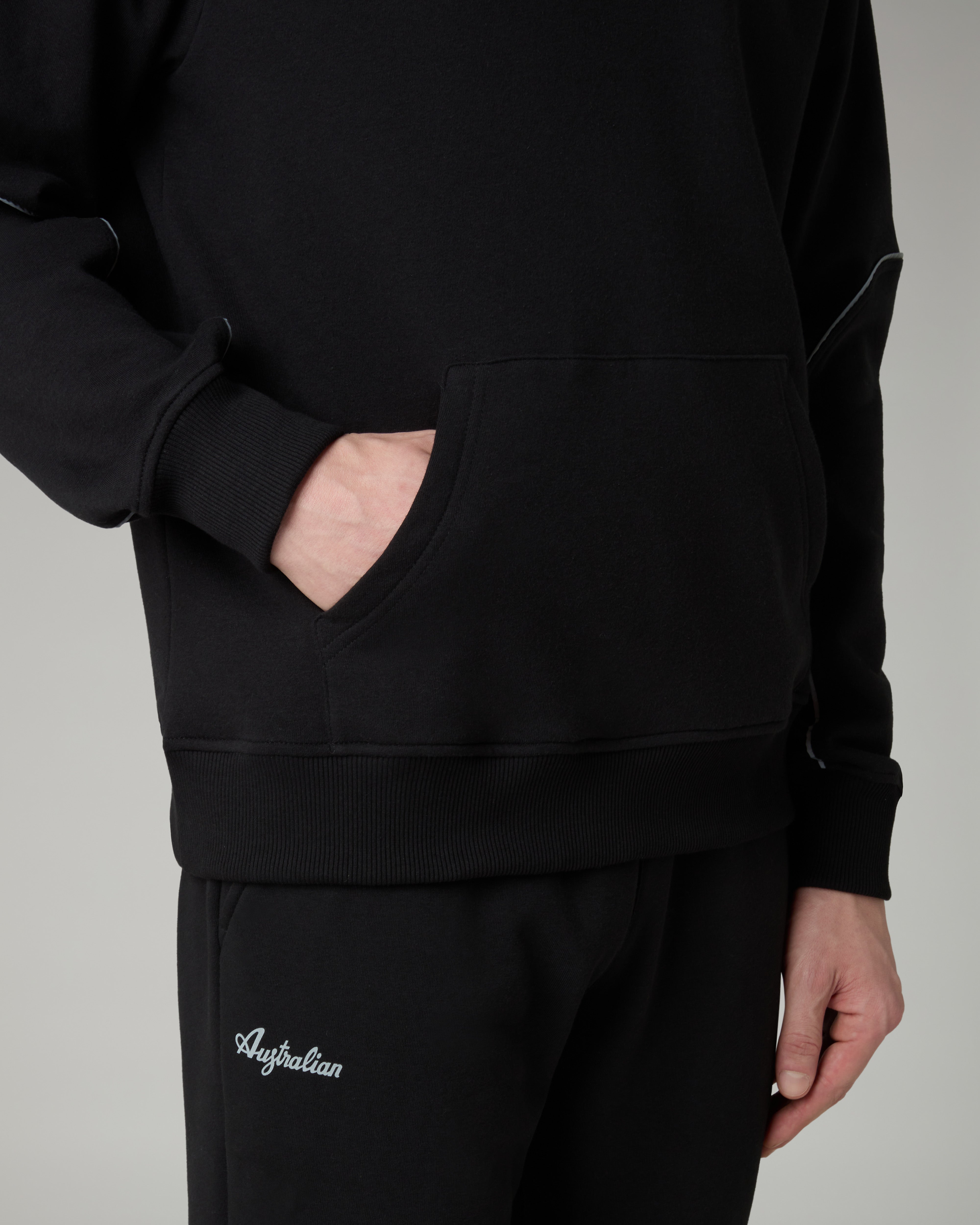 australian-nocturna-hoodie-felpa-con-cappuccio-nera-con-piping-rifrangente image 5
