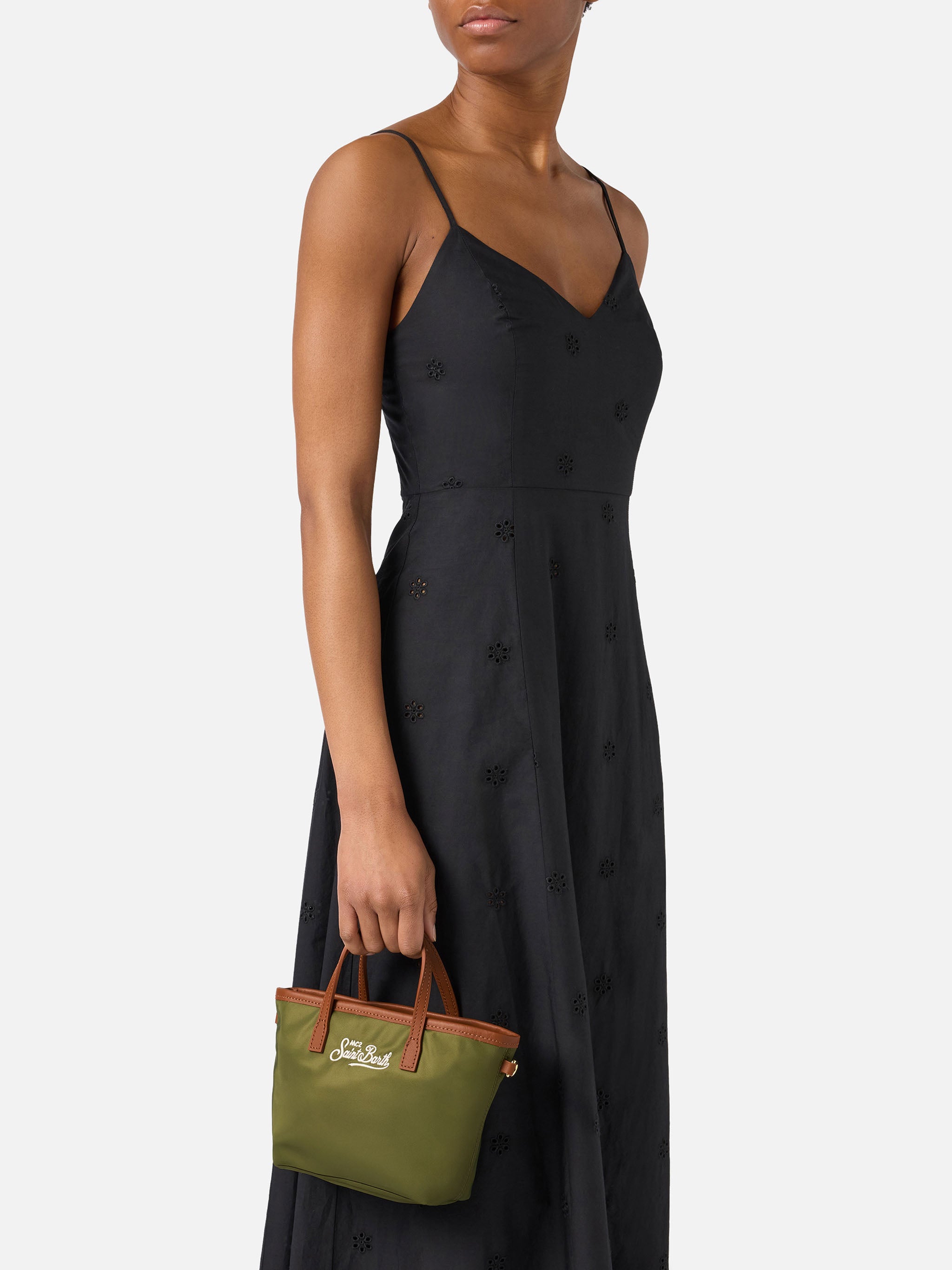 mc2-saint-barth-borsa-city-mini-in-nylon-verde-militare image 2