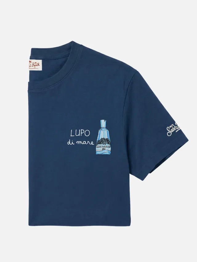 mc2-saint-barth-portofino-t-shirt-uomo-blu-cotone-ricamo-lupo-di-mare-special-ed image 1