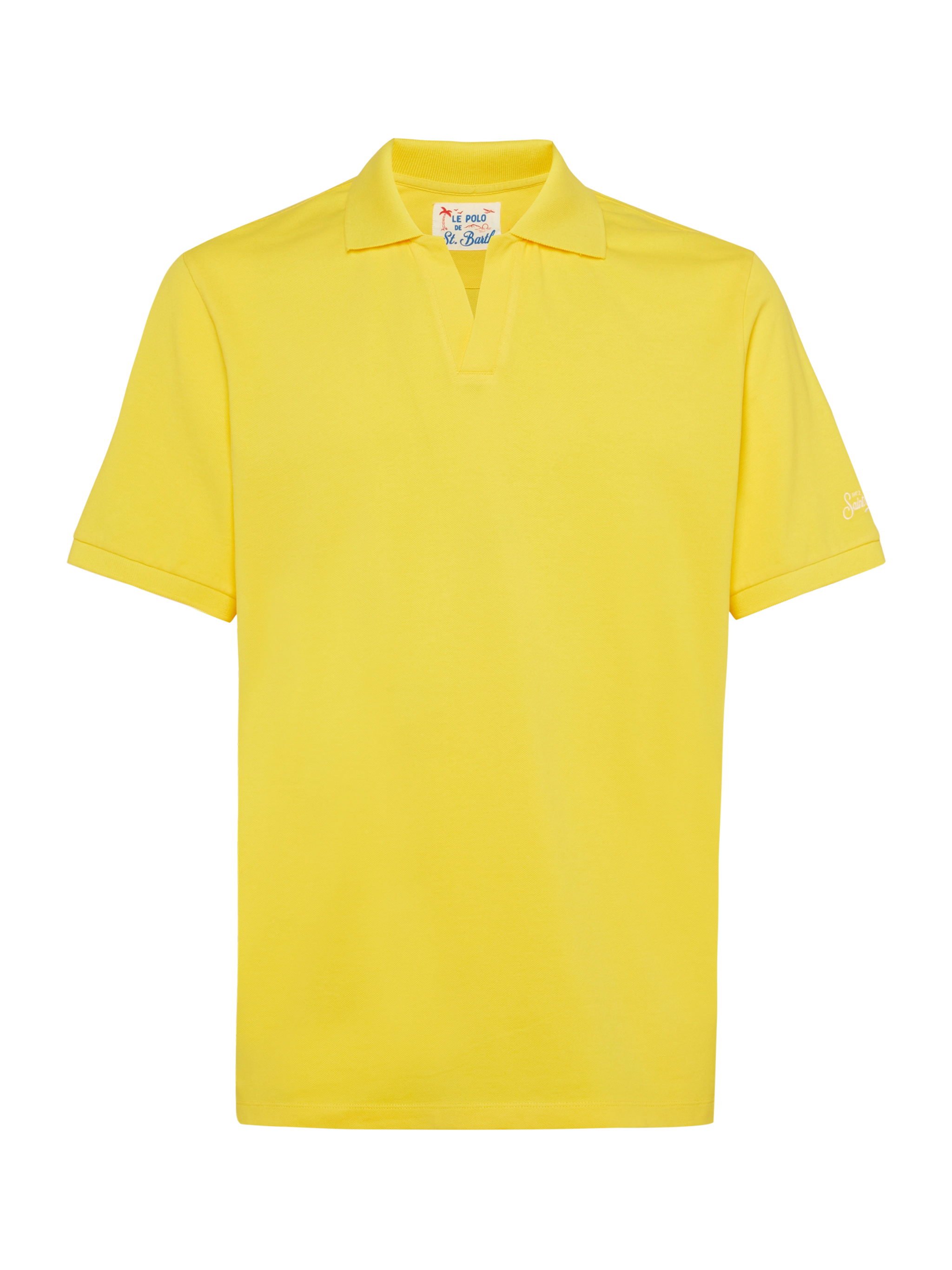 mc2-saint-barth-polo-charles-in-piqu-di-cotone-giallo-senza-bottoni-vestibilit-r image 3