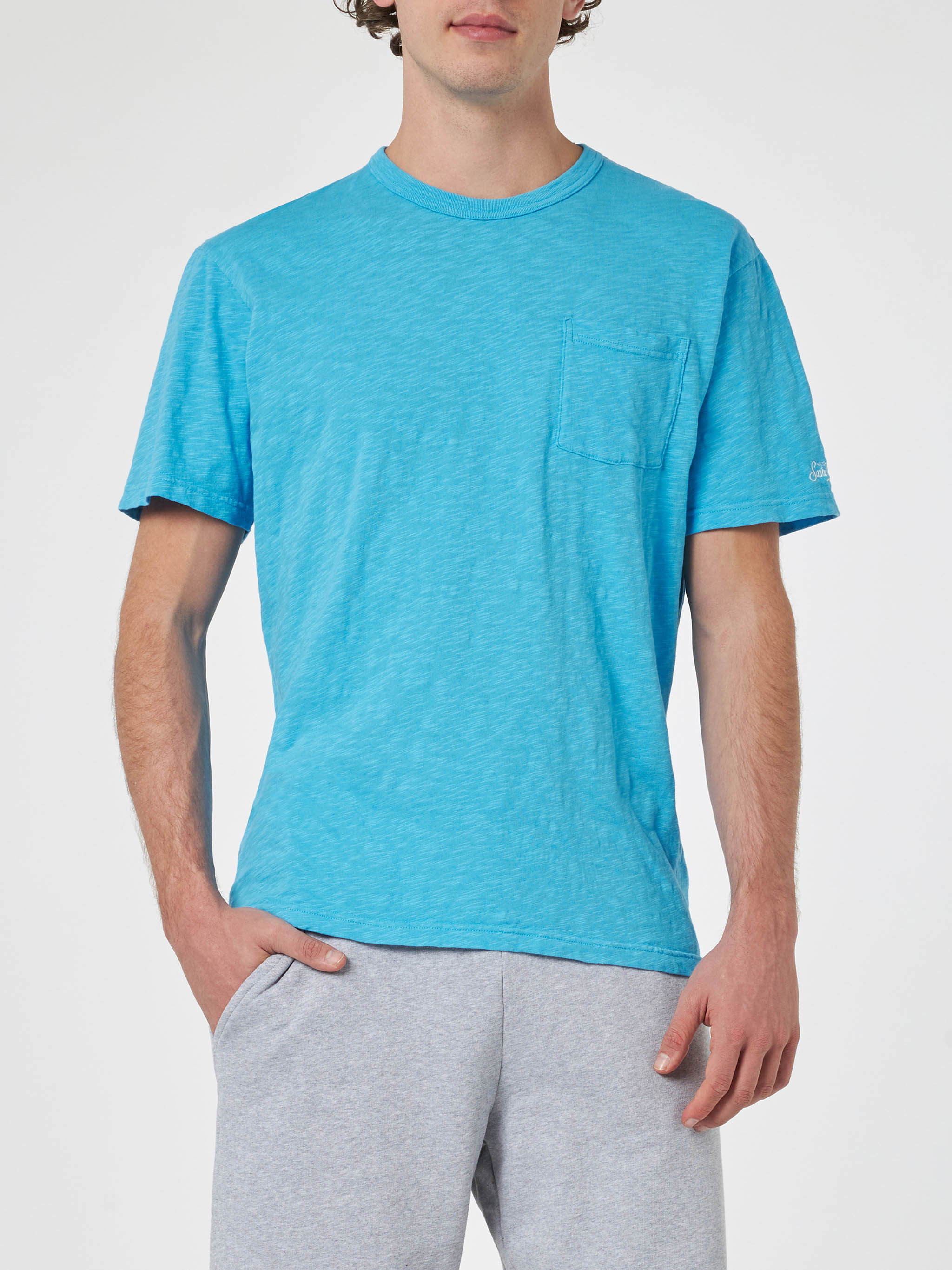 mc2-saint-barth-t-shirt-president-in-cotone-fiammato-bluette-da-uomo-con-ricamo image 2