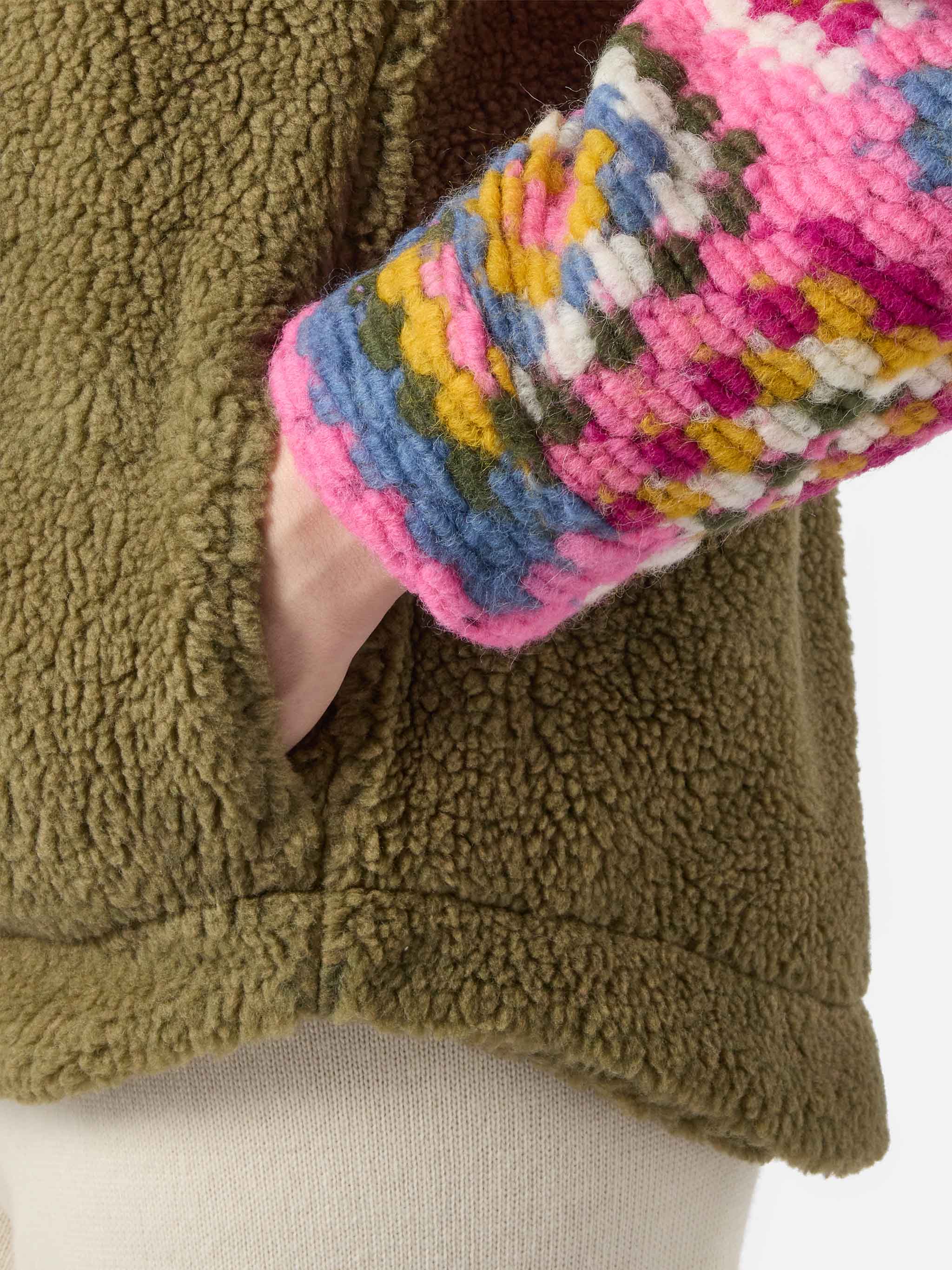 mc2-saint-barth-elys-overshirt-verde-militare-effetto-sherpa-con-crochet image 4