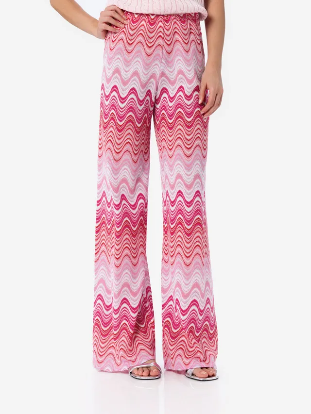 mc2-saint-barth-amalia-pantalone-donna-rosa-a-gamba-larga-in-maglia-raschel image 1