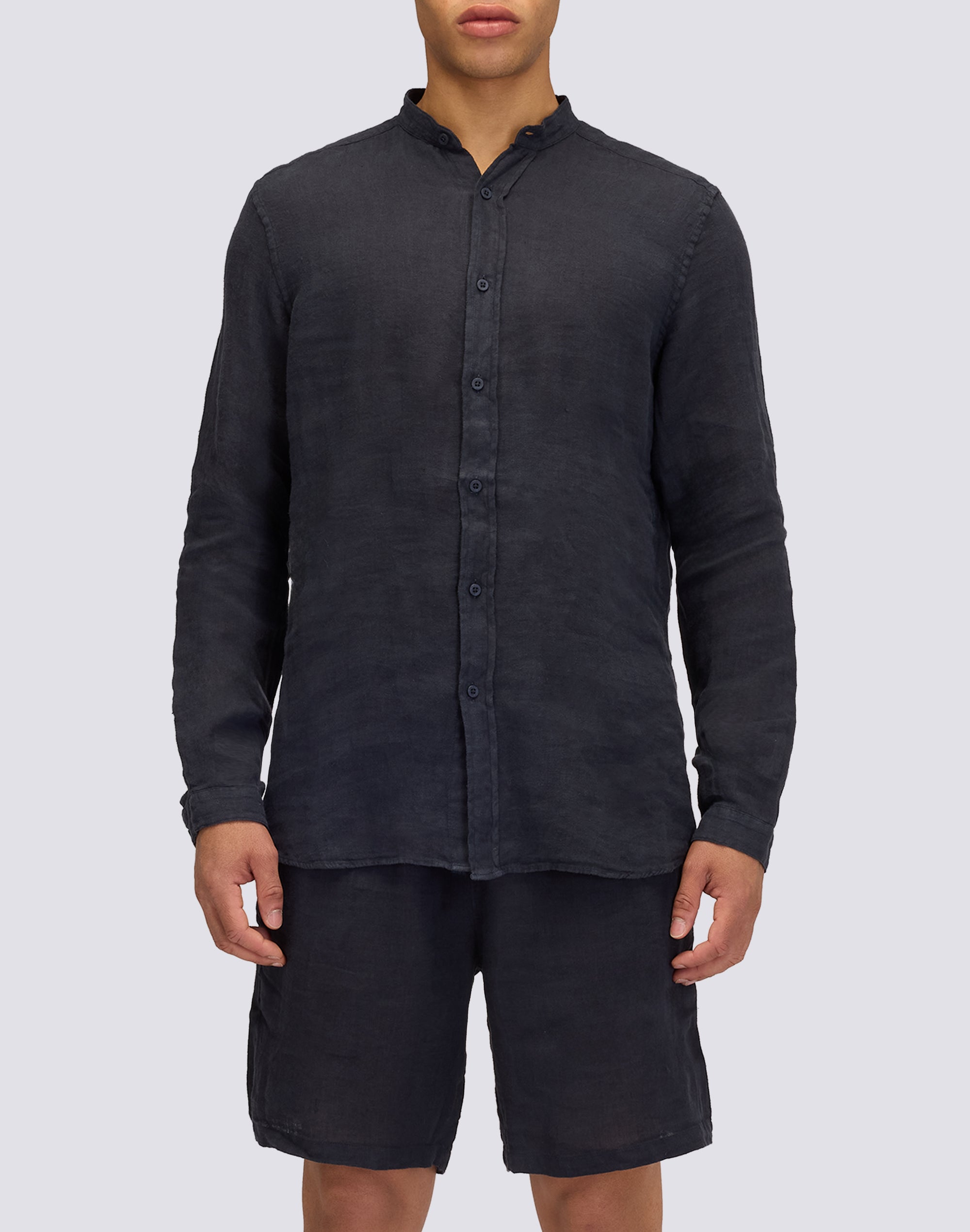 sundek-goldenwave-camicia-uomo-in-lino-tinto-capo-con-collo-alla-coreana image 1