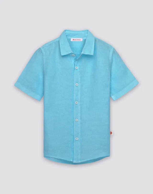 sundek-camicia-bambino-a-manica-corta-in-lino-tinto-capo image 1