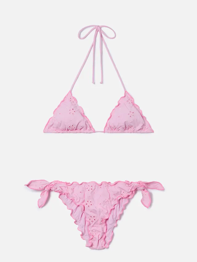 mc2-saint-barth-bikini-sarius-due-pezzi-triangolo-in-sangallo-rosa image 1