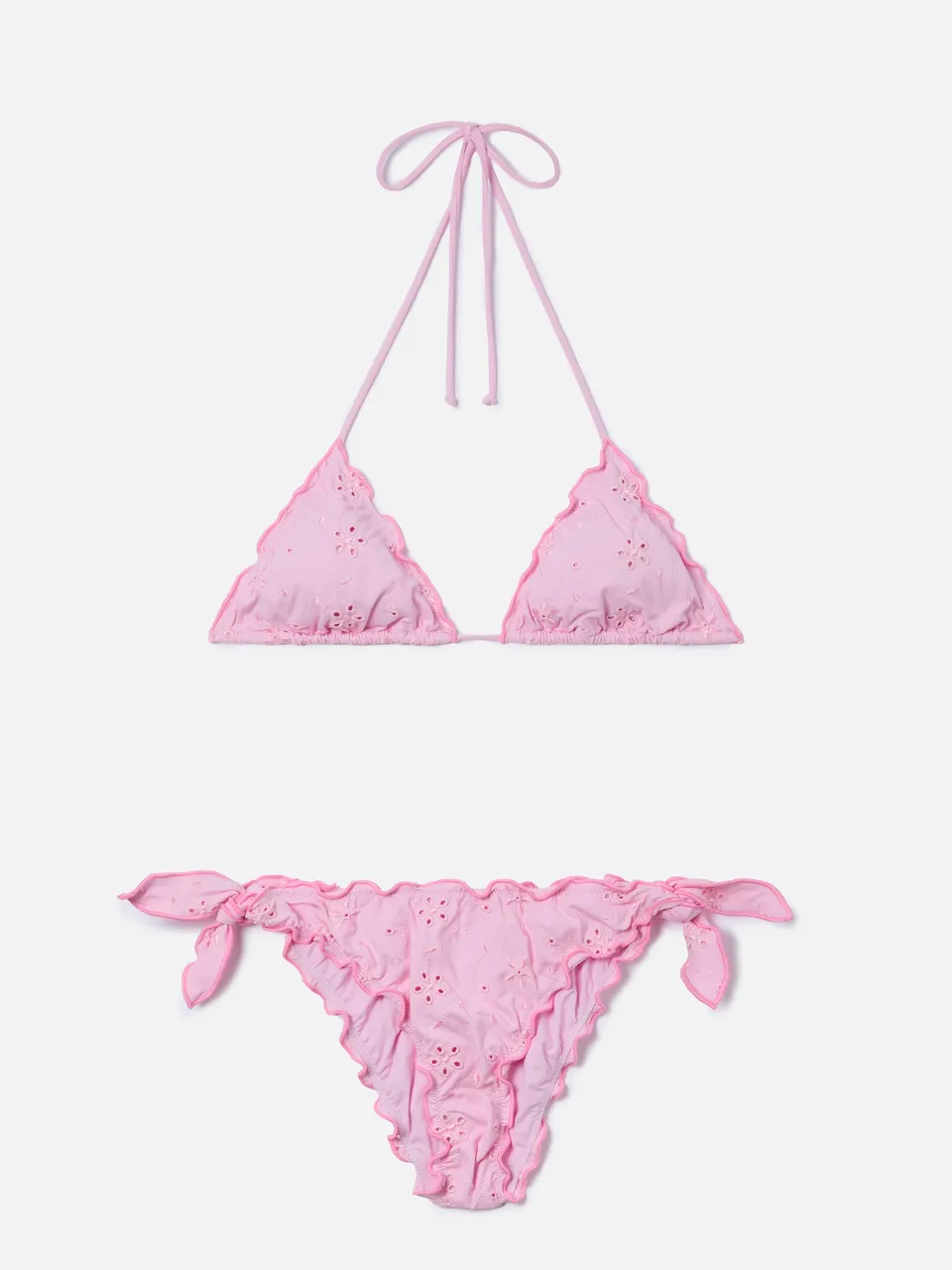mc2-saint-barth-bikini-sarius-due-pezzi-triangolo-in-sangallo-rosa image 1