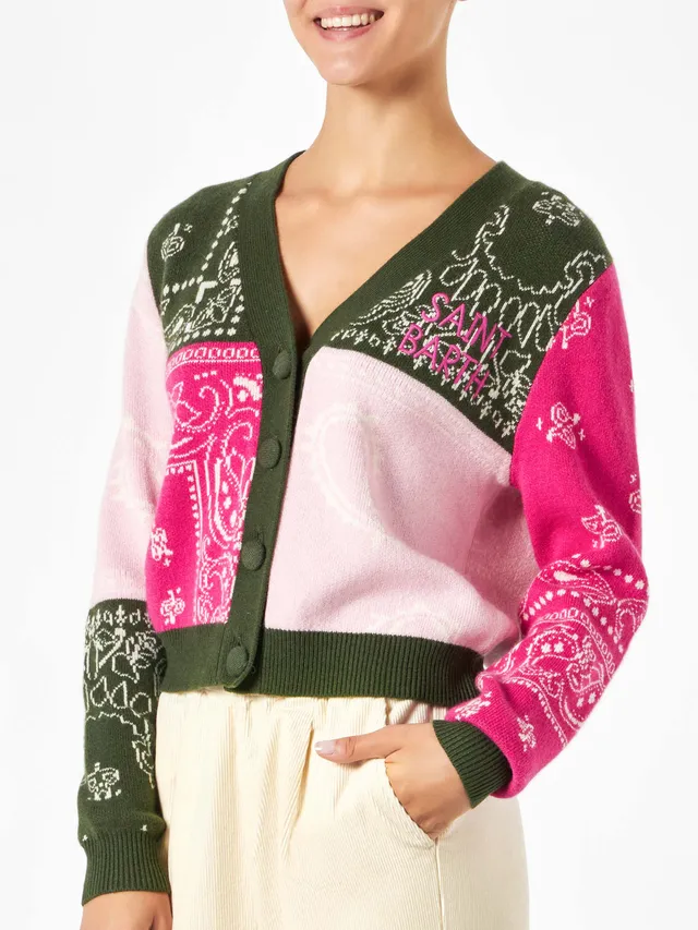 mc2-saint-barth-didy-cardigan-donna-crop-bandana-multicolore-cashmere image 1