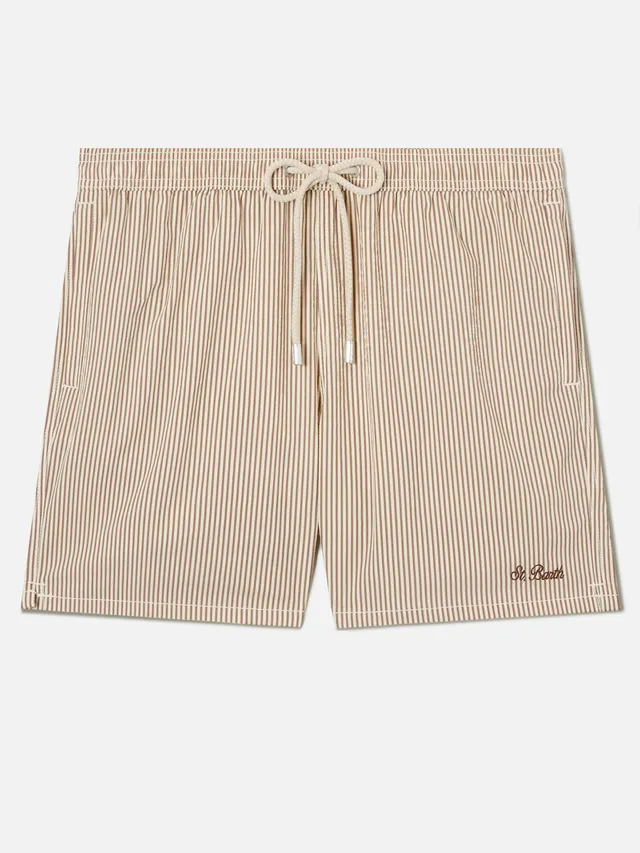 mc2-saint-barth-costume-patmos-uomo-seersucker-rigato-marrone-e-bianco image 1