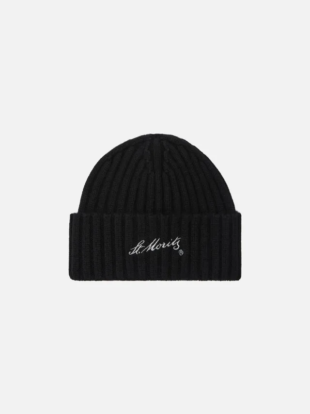 mc2-saint-barth-wengen-berretto-in-cashmere-nero-con-ricamo-st-moritz-2 image 1